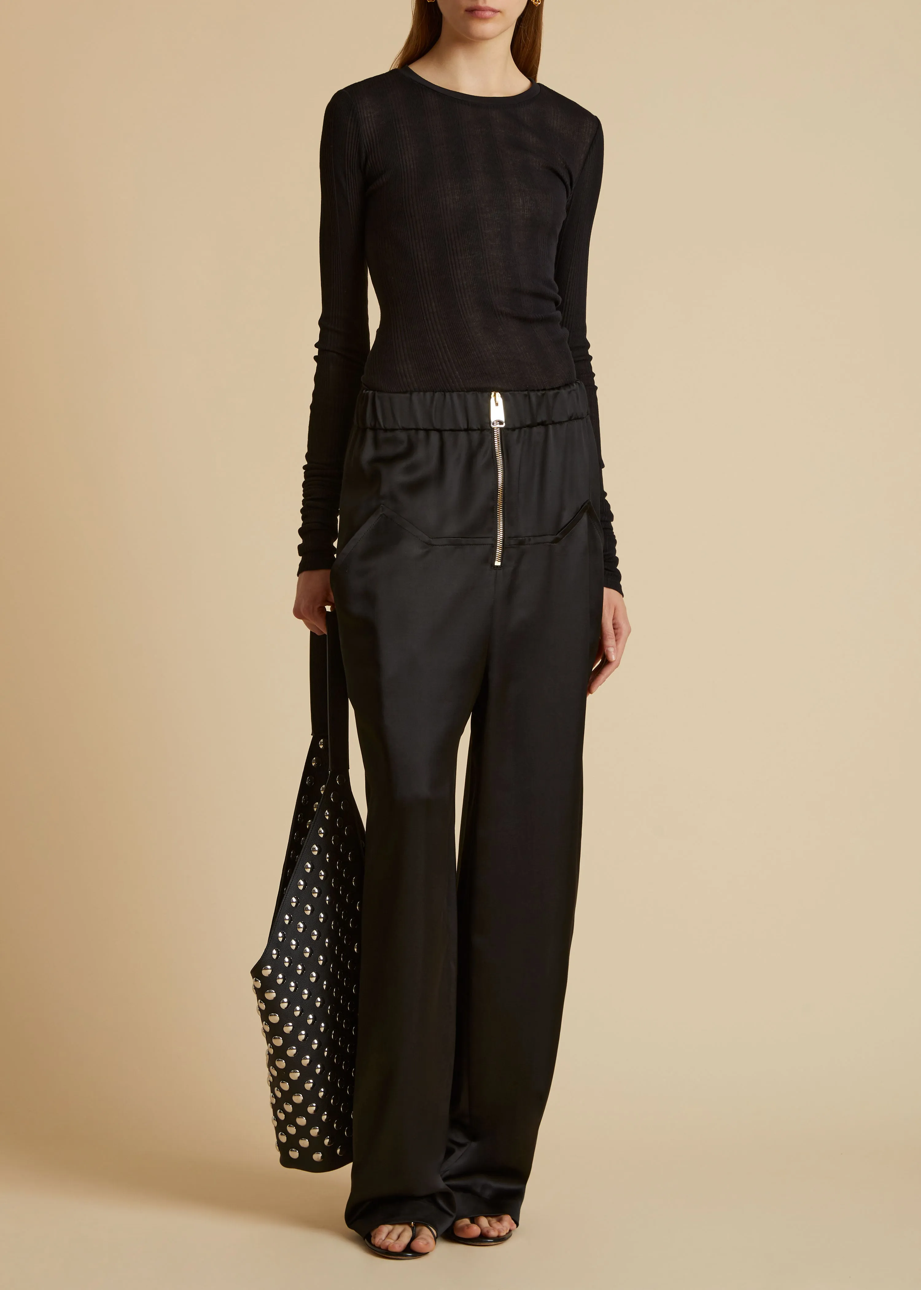 The Felton Pant in Black sold by KHAITE