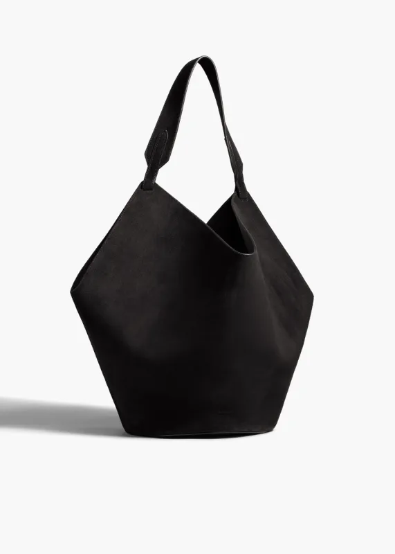 Medium Lotus Tote in Black Suede sold by KHAITE