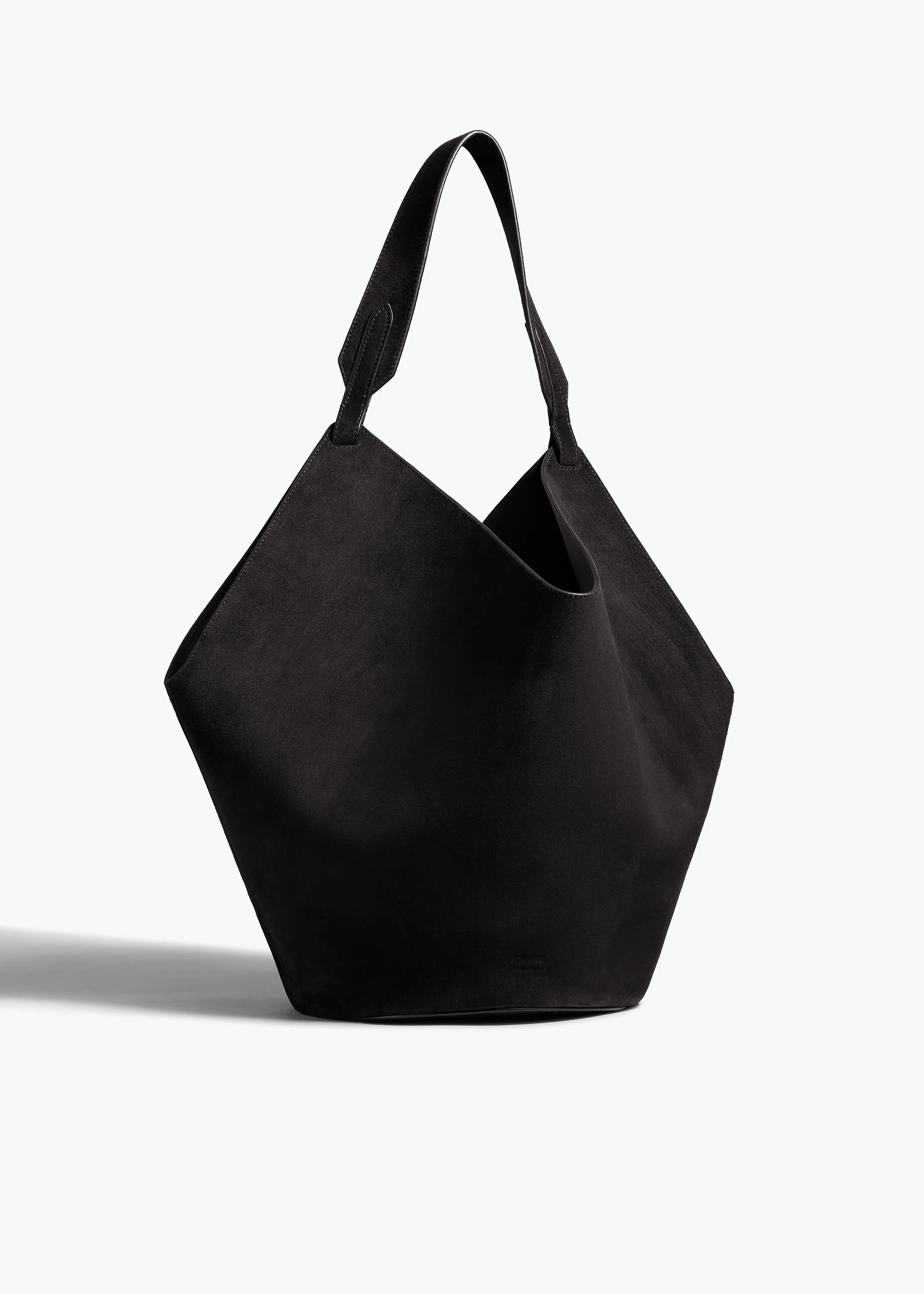 Medium Lotus Tote in Black Suede sold by KHAITE
