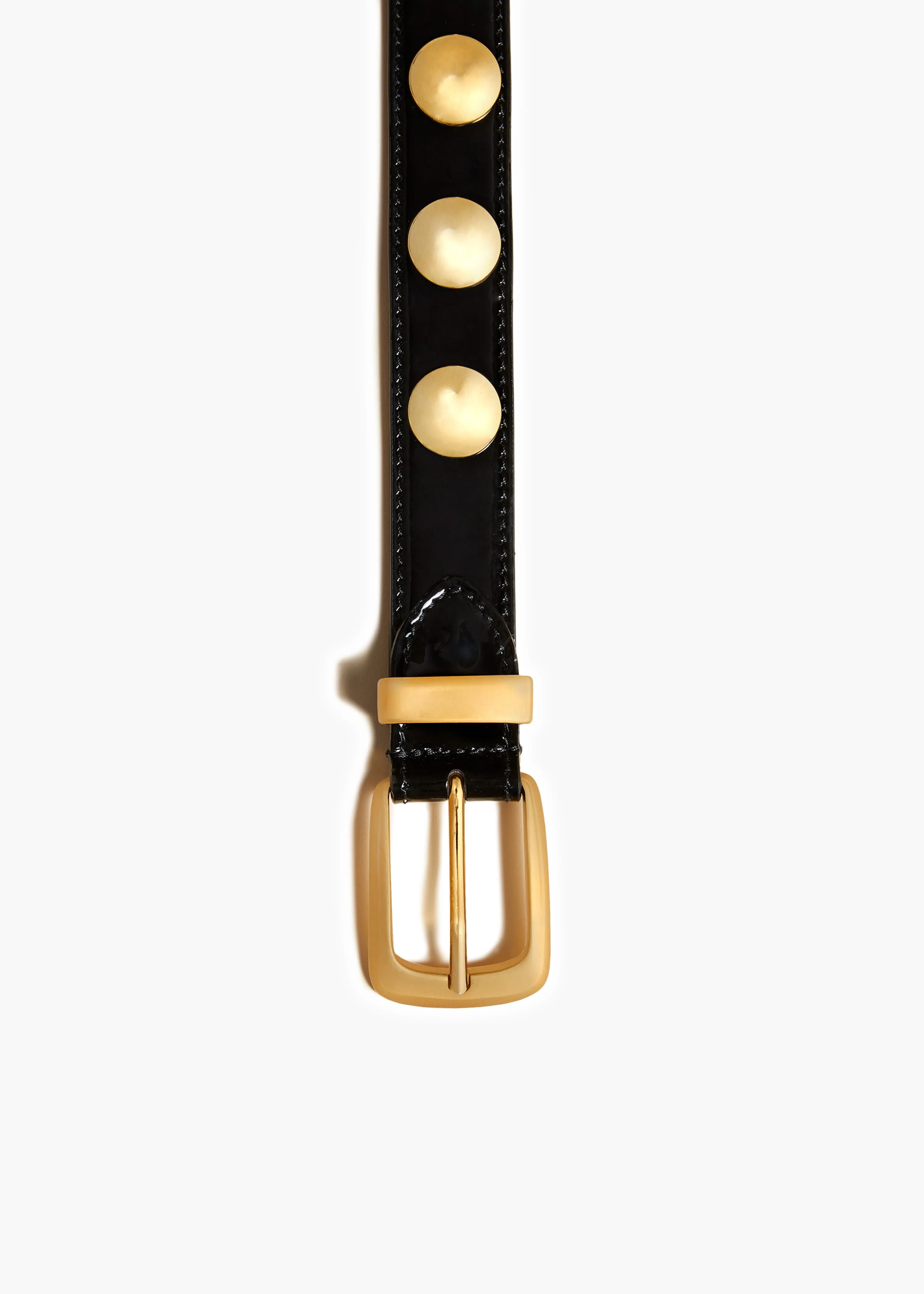 Benny Belt with Studs in Black Patent Leather and Gold sold by KHAITE product image thumbnail 2