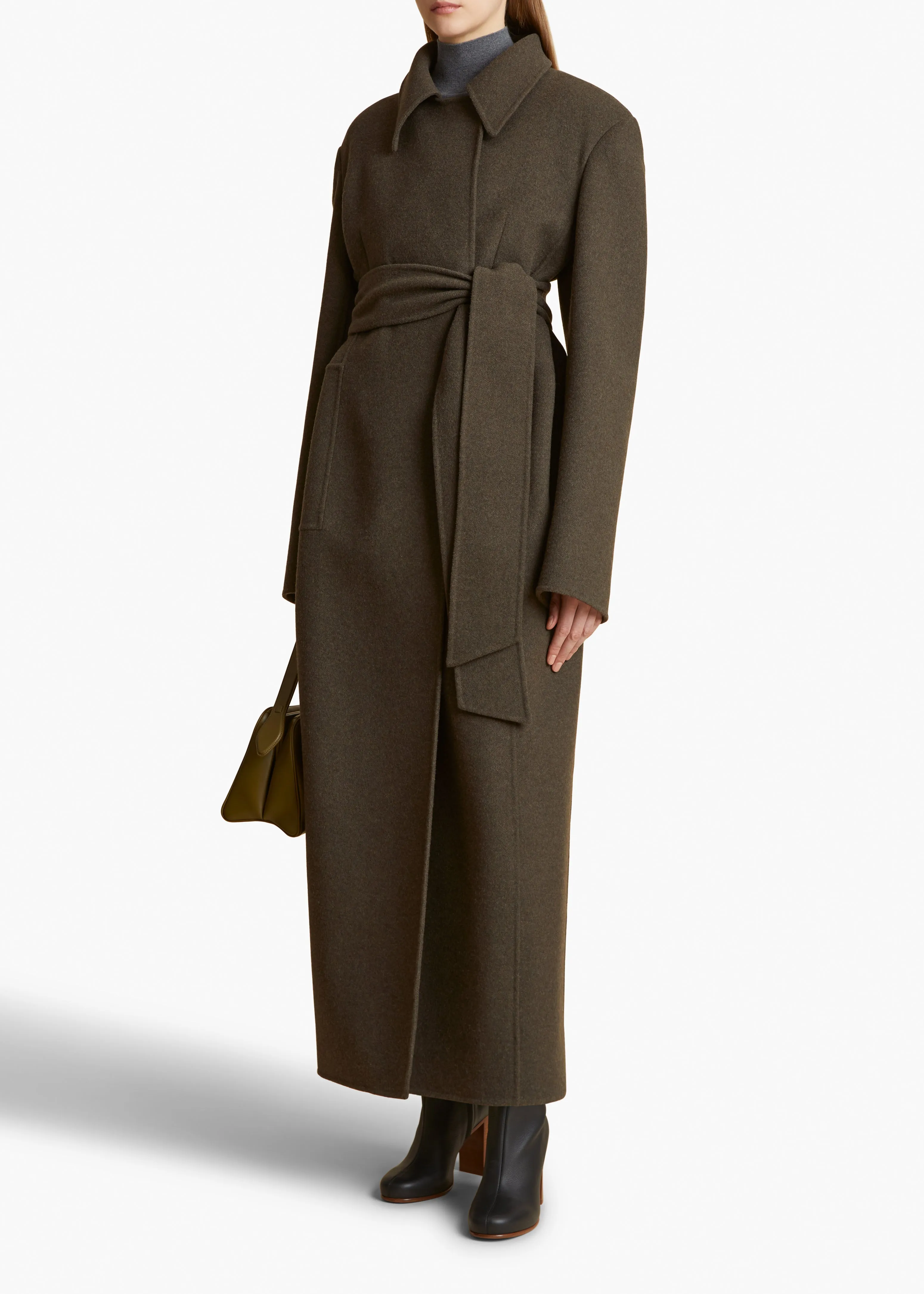 Lea Coat in Army Melange sold by KHAITE product image thumbnail 2