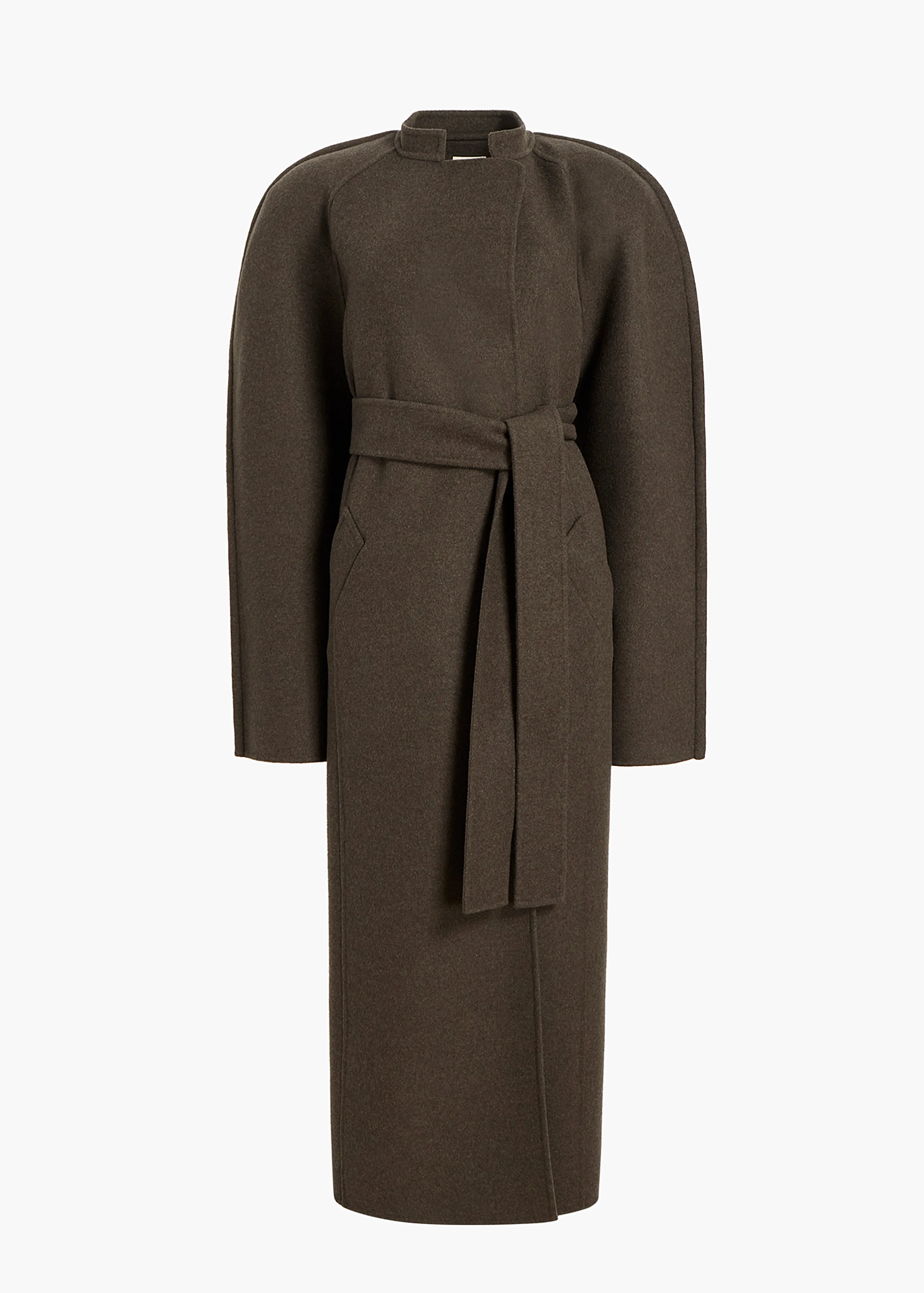 Rothen Coat in Army Melange sold by KHAITE