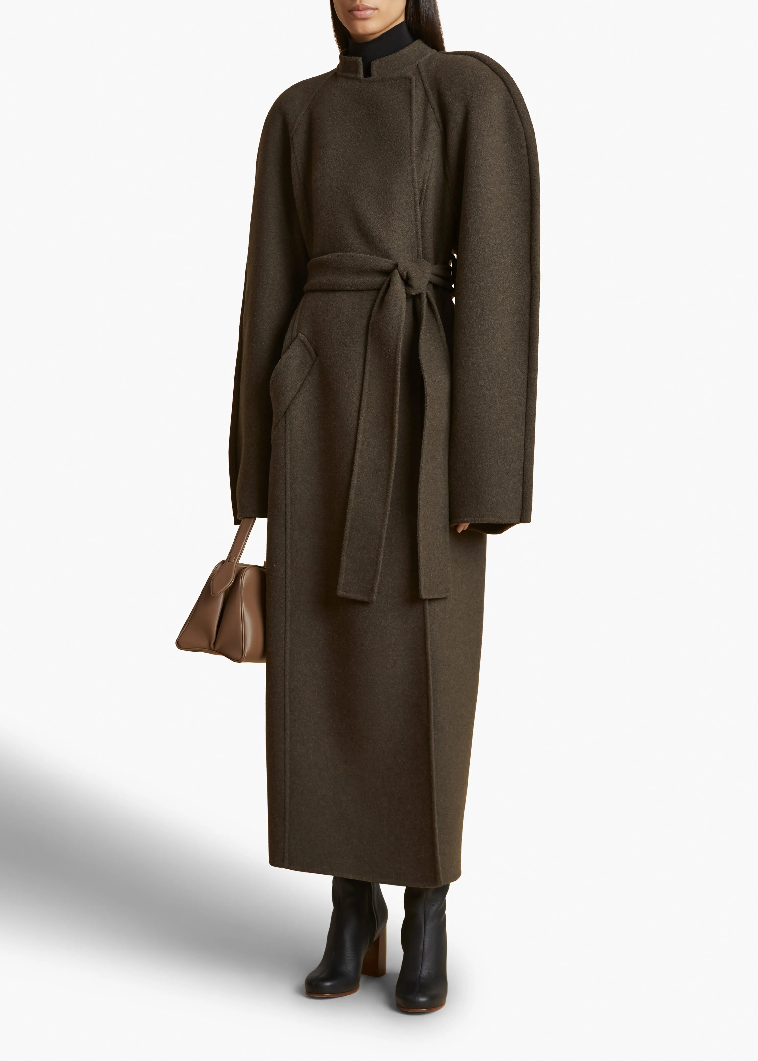 Rothen Coat in Army Melange sold by KHAITE product image thumbnail 2