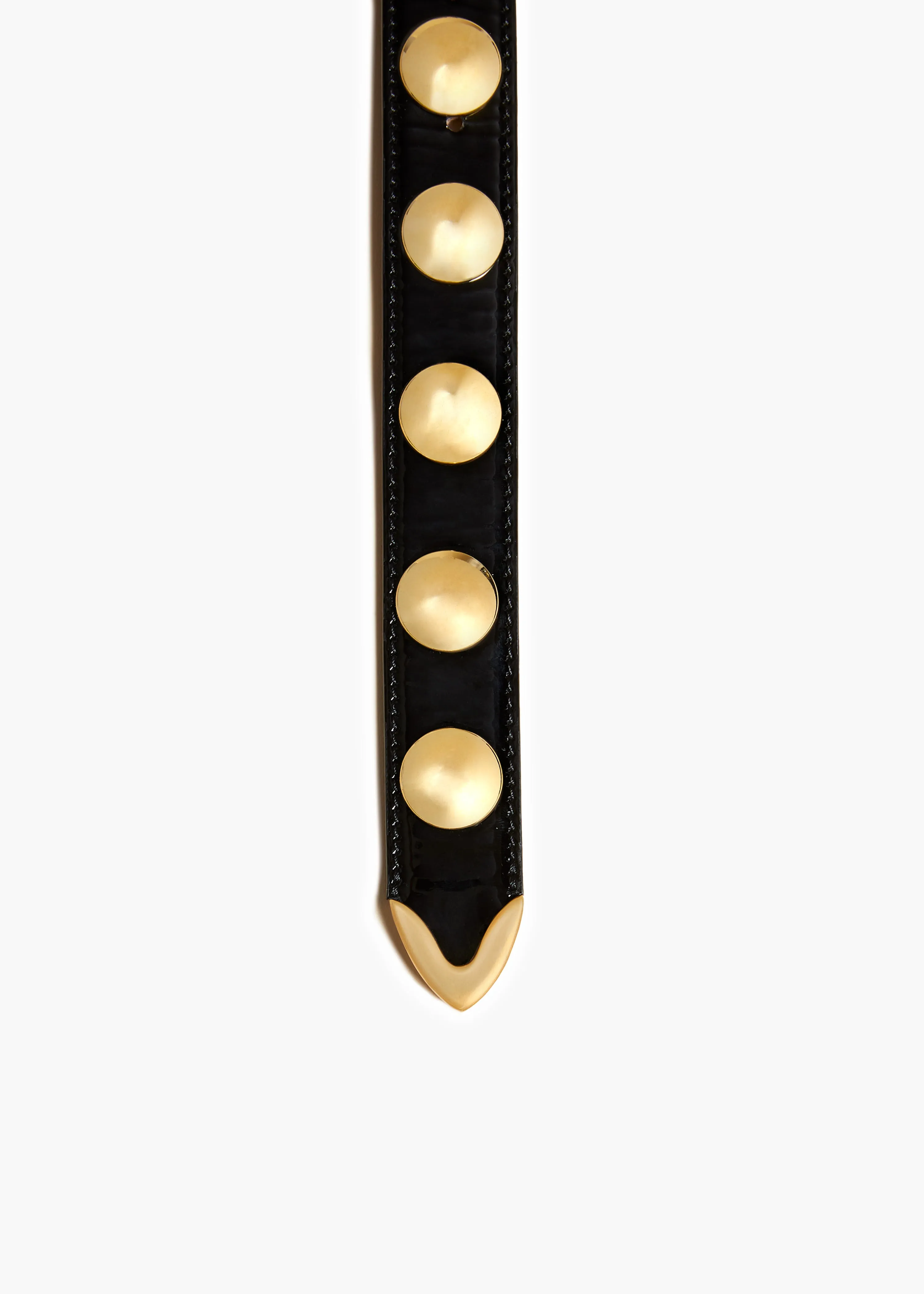Benny Belt with Studs in Black Patent Leather and Gold sold by KHAITE product image thumbnail 3