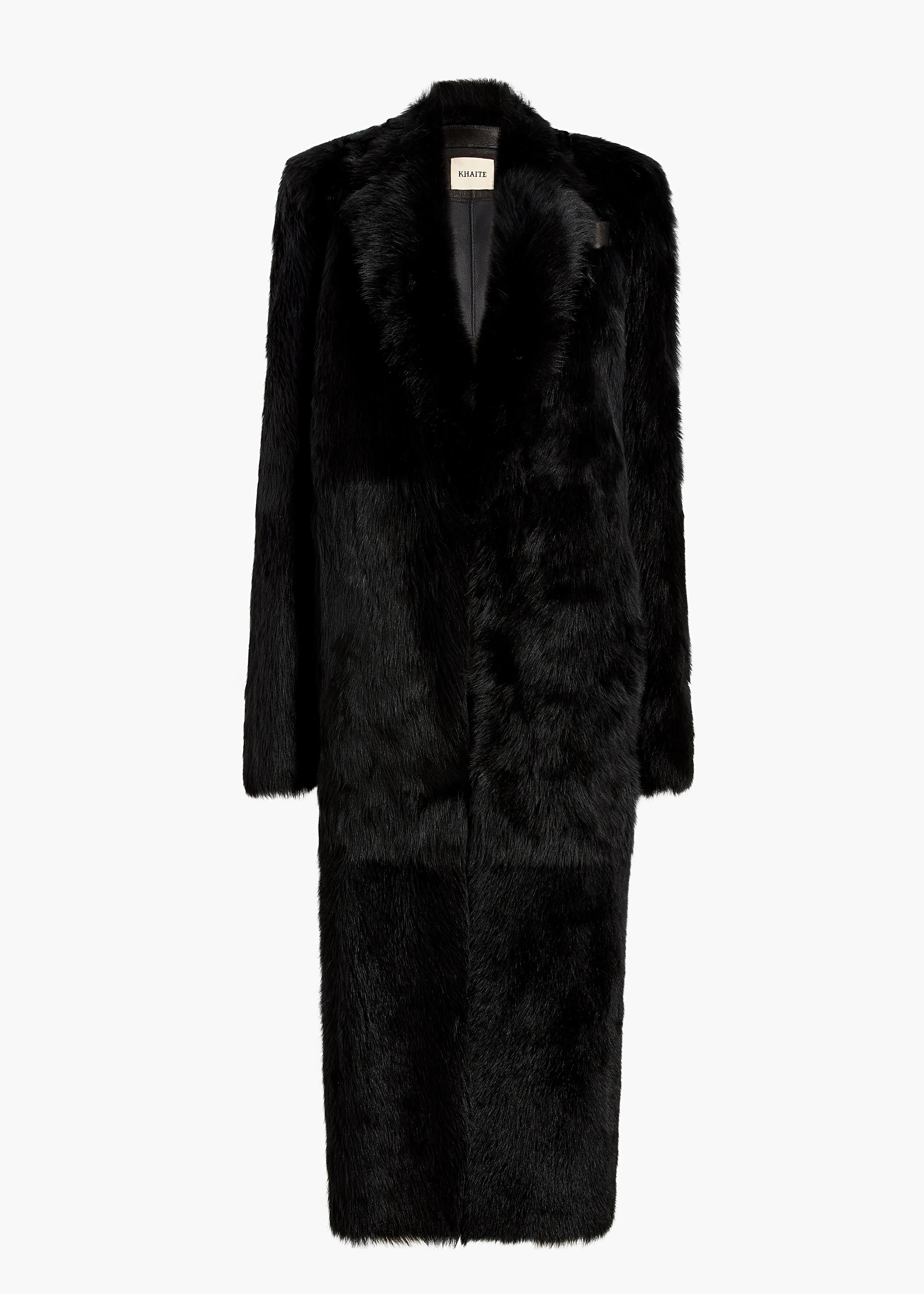 Lolo Shearling Coat in Black sold by KHAITE