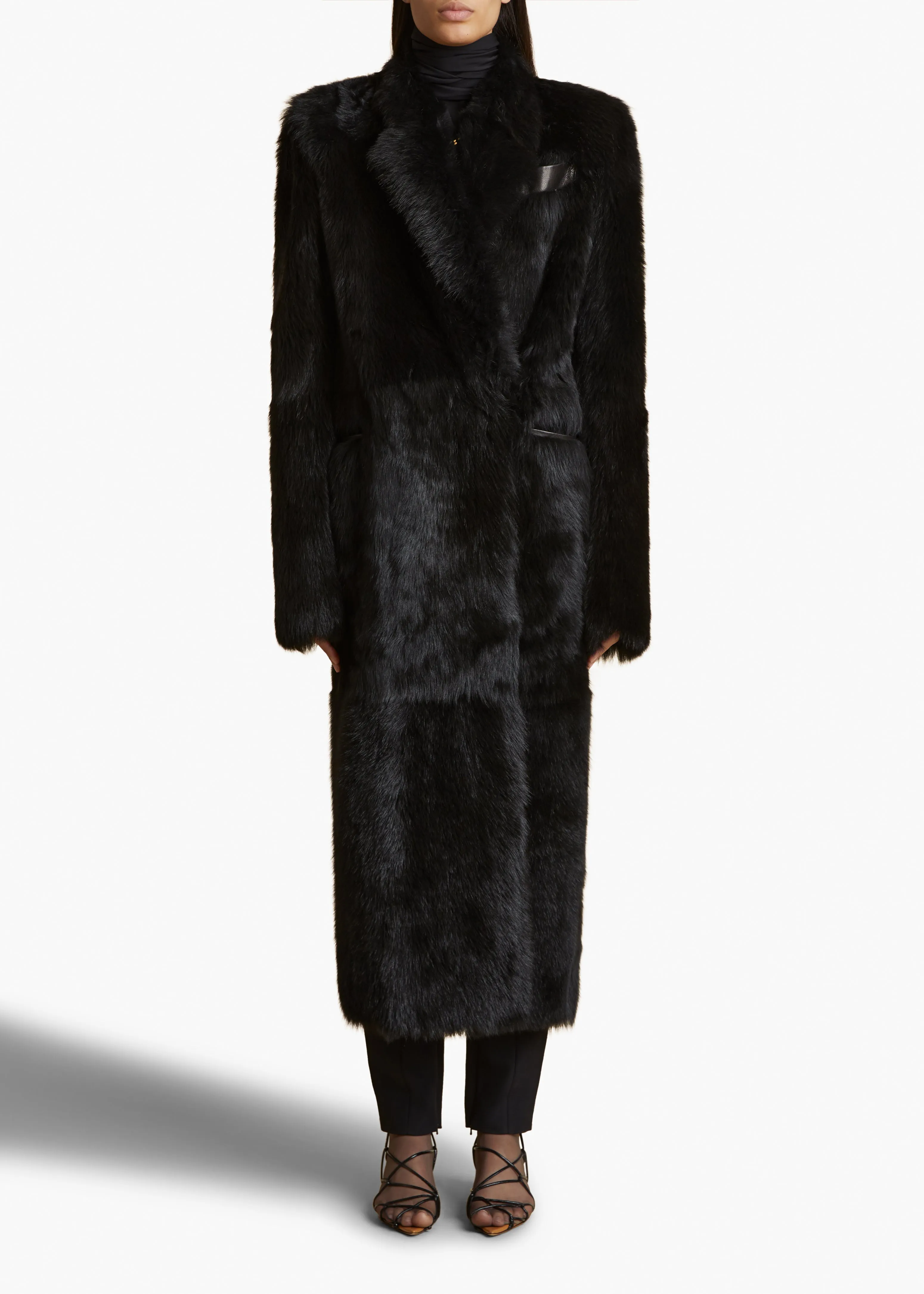 Lolo Shearling Coat in Black sold by KHAITE product image thumbnail 3