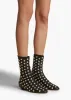Apollo Flat Ankle Boot in Black Leather with Studs sold by KHAITE