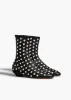 Apollo Flat Ankle Boot in Black Leather with Studs sold by KHAITE