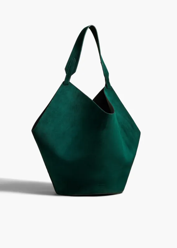 Medium Lotus Tote in English Green Suede sold by KHAITE