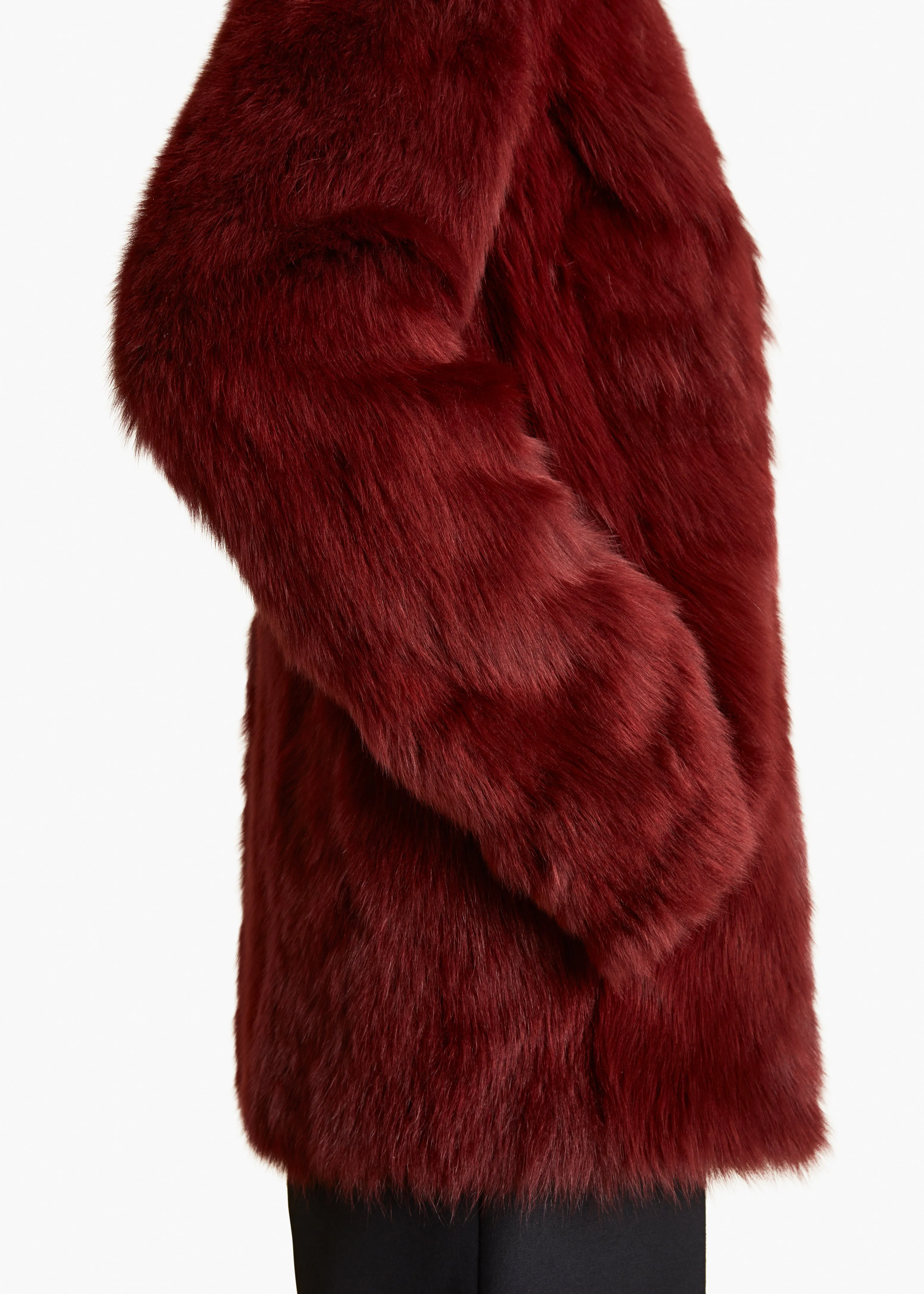 Iana Jacket in Oxblood Shearling sold by KHAITE product image thumbnail 5