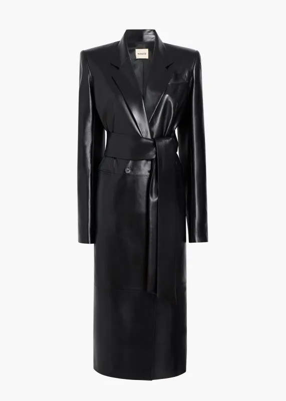 Lolo Coat in Black Leather sold by KHAITE