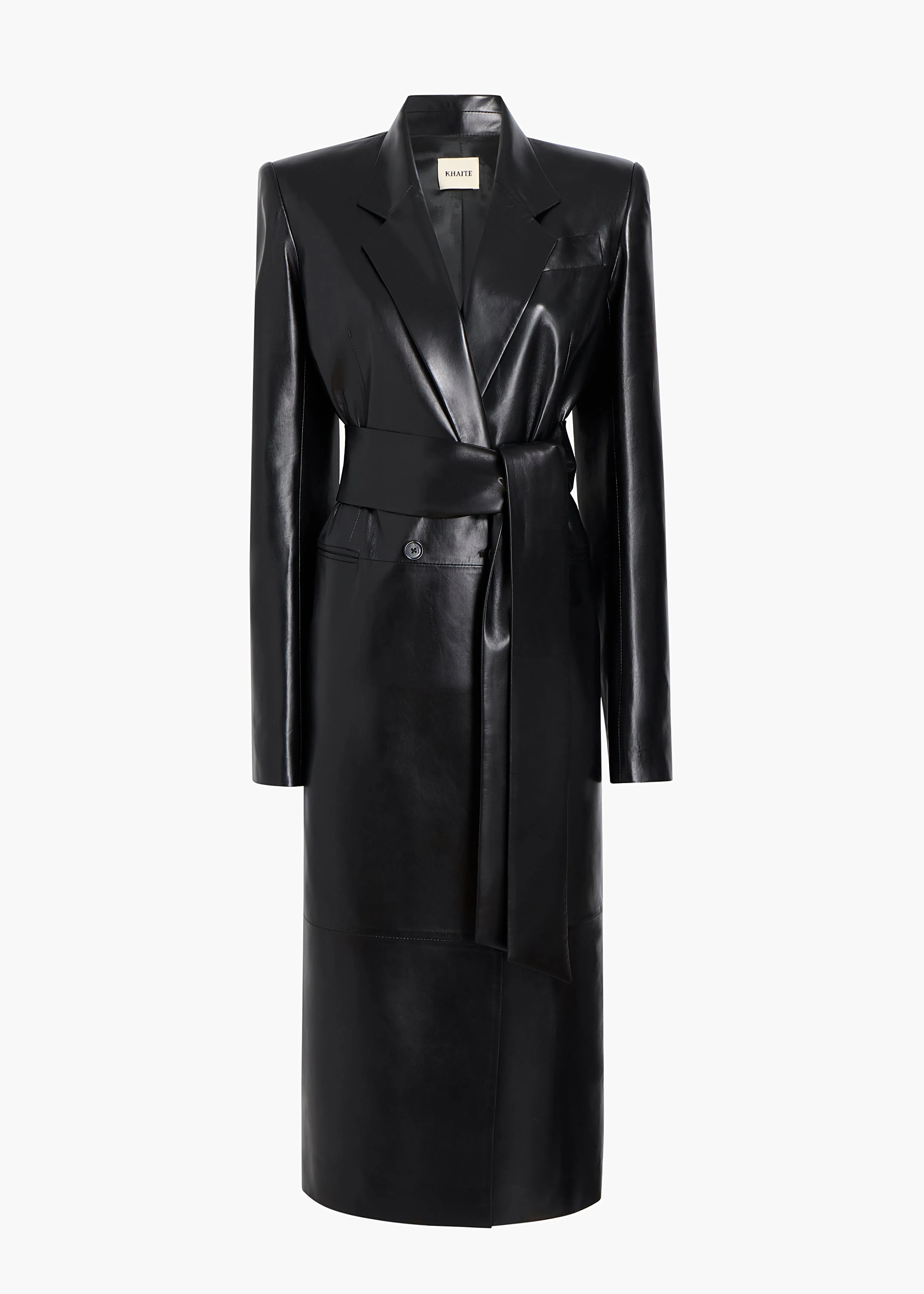 Lolo Coat in Black Leather sold by KHAITE