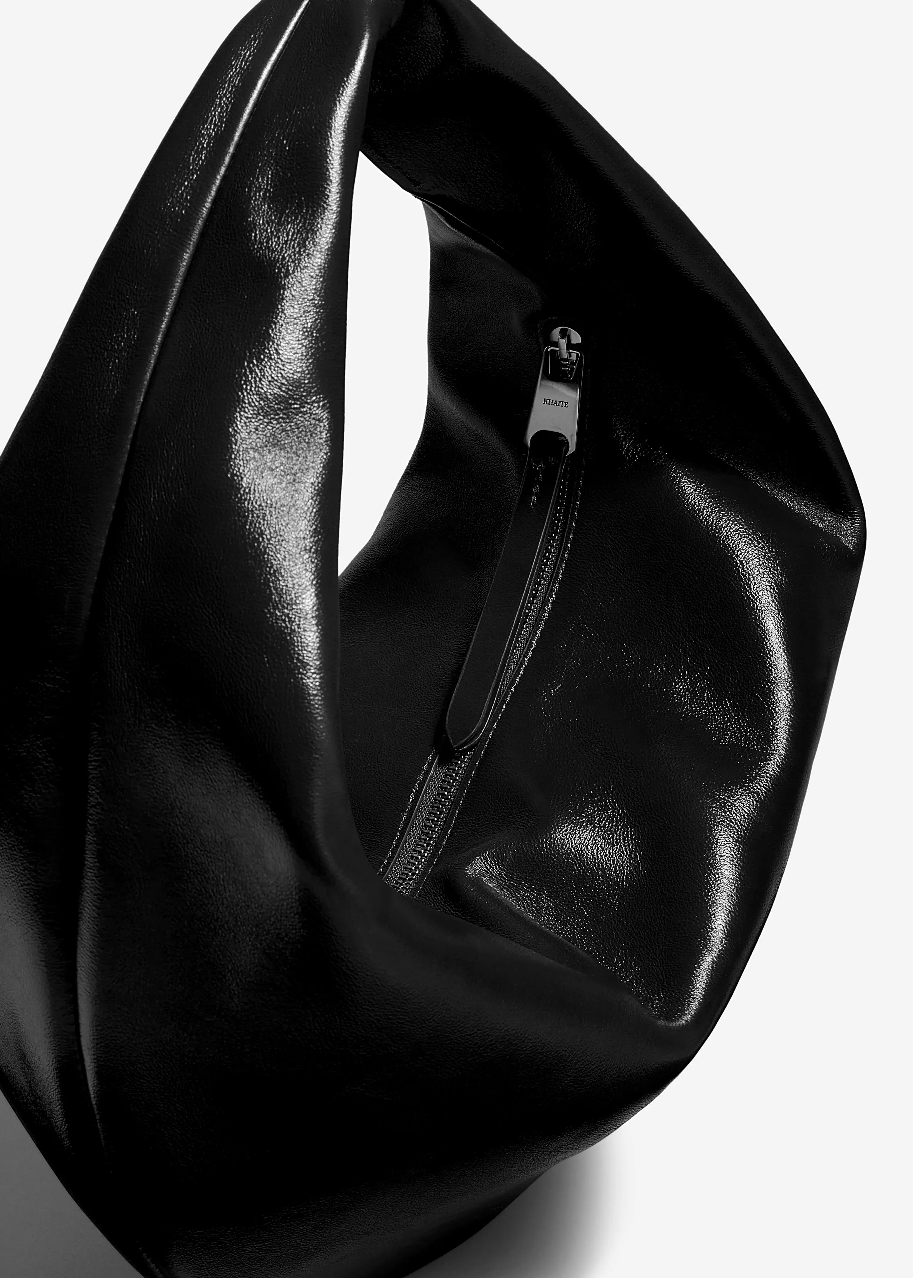 Medium Olivia Hobo in Black Crackle Patent Leather sold by KHAITE product image thumbnail 4