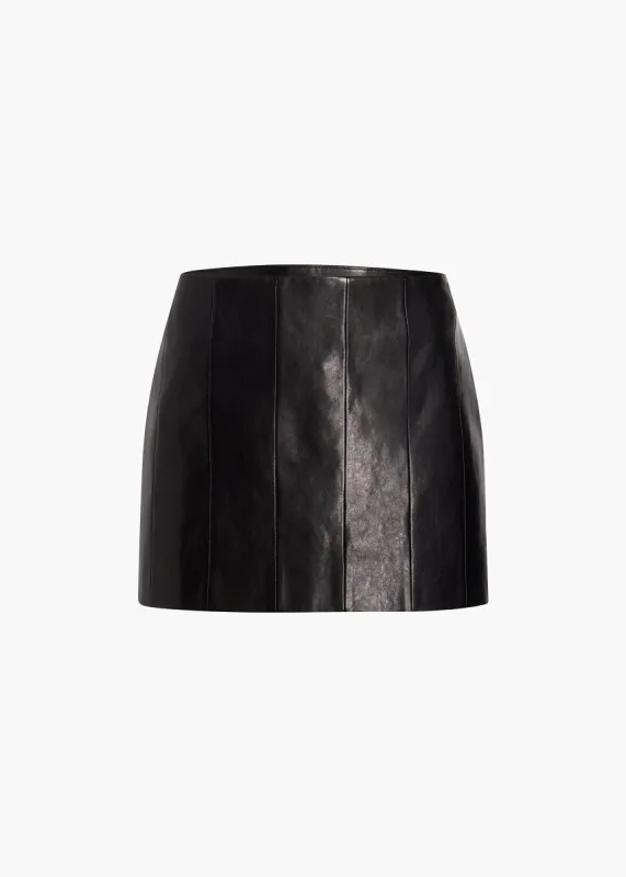 Meelar Skirt in Black Leather sold by KHAITE
