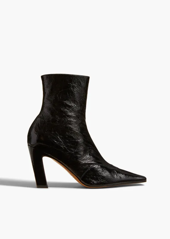 Nevada Stretch High Boot in Black Crinkled Leather sold by KHAITE