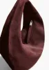 Medium Olivia Hobo in Rouge Noir Suede sold by KHAITE