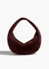 Medium Olivia Hobo in Rouge Noir Suede sold by KHAITE