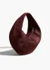 Medium Olivia Hobo in Rouge Noir Suede sold by KHAITE