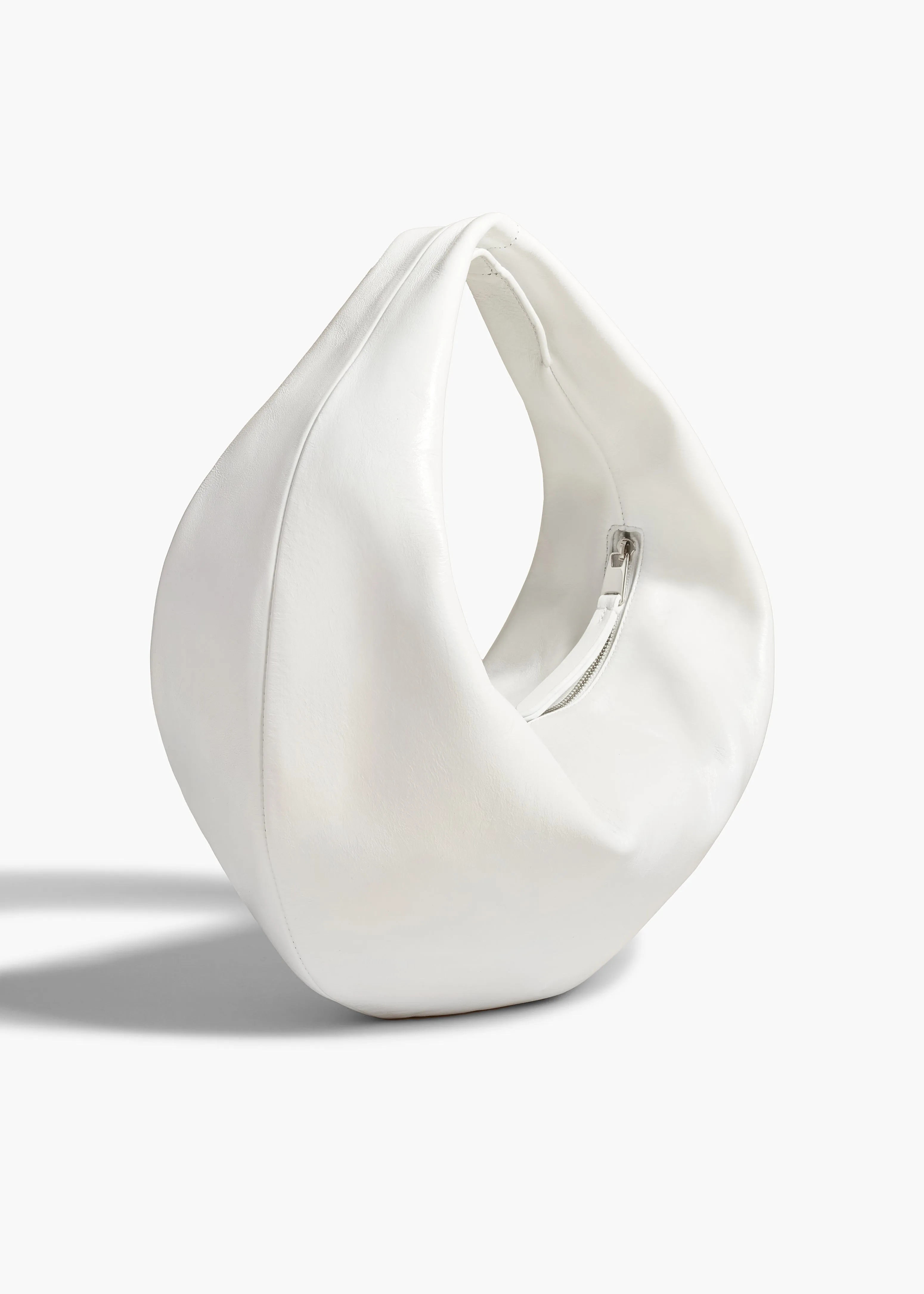 Medium Olivia Hobo in Optic White Crackle Patent Leather sold by KHAITE product image thumbnail 2