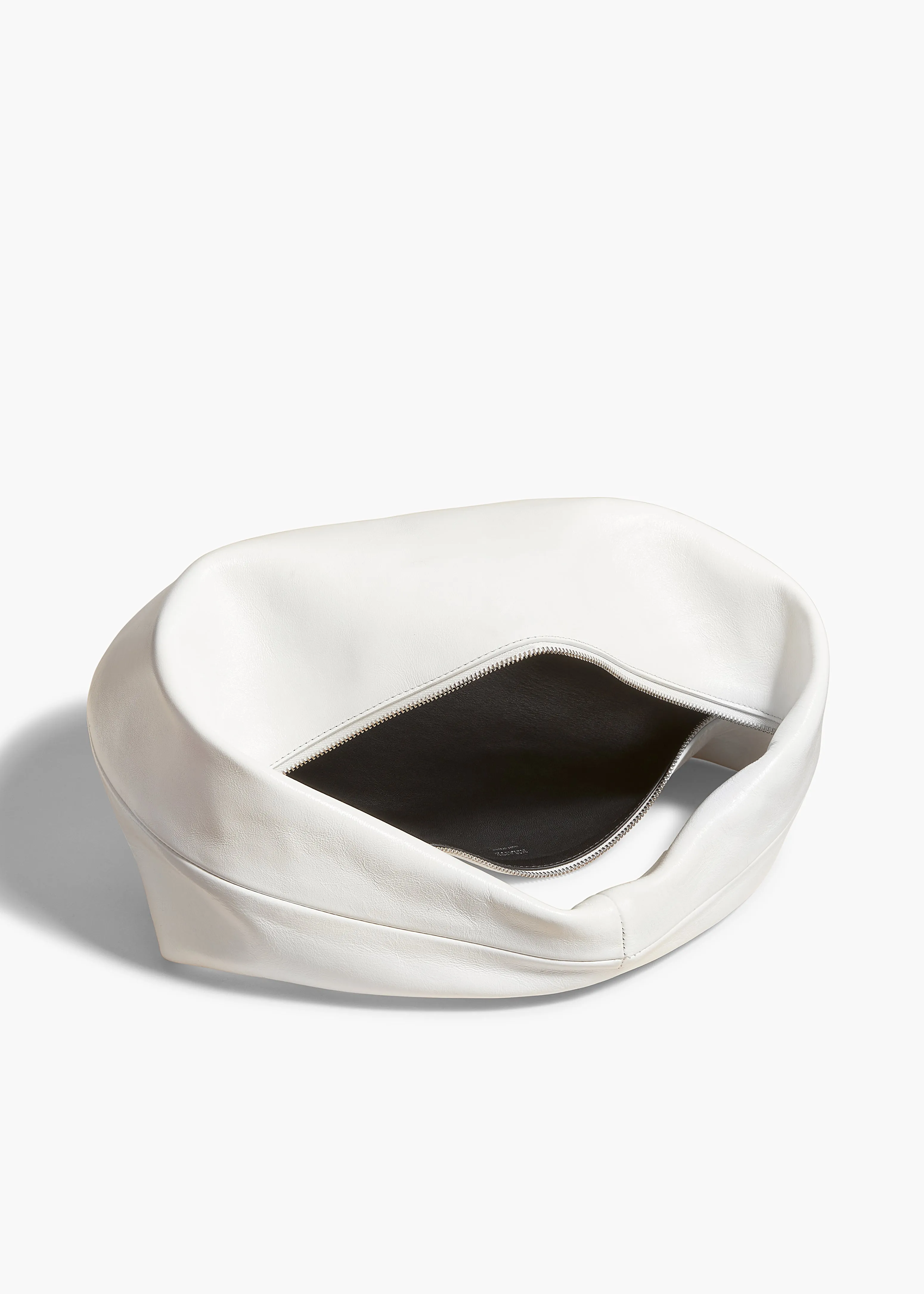 Medium Olivia Hobo in Optic White Crackle Patent Leather sold by KHAITE product image thumbnail 4