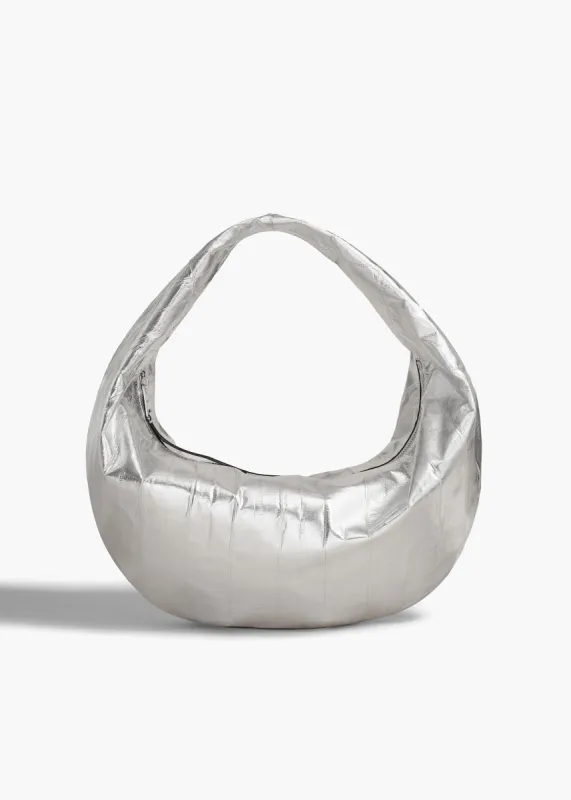 Medium Olivia Hobo in Silver Eel Leather sold by KHAITE