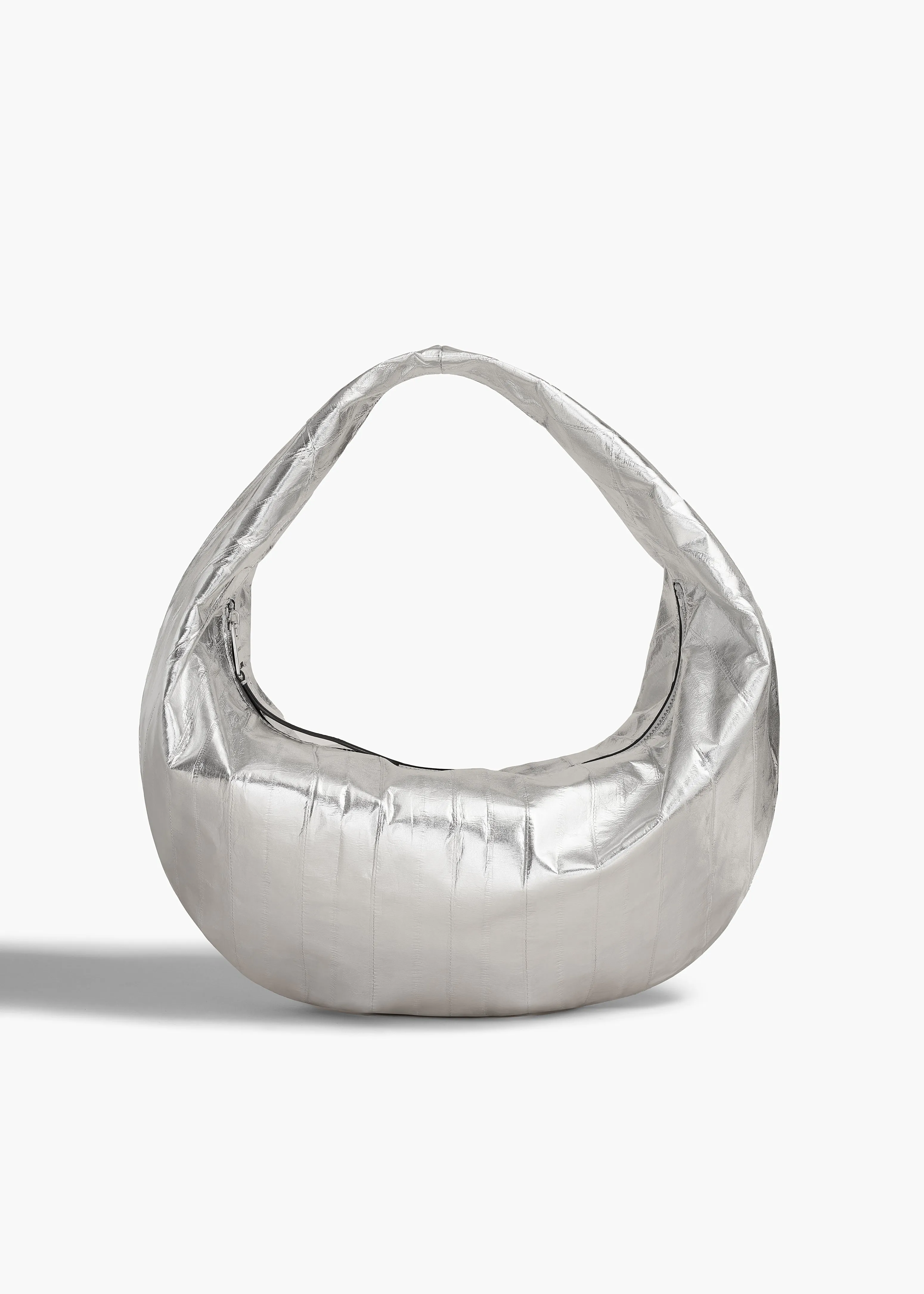 Medium Olivia Hobo in Silver Eel Leather sold by KHAITE