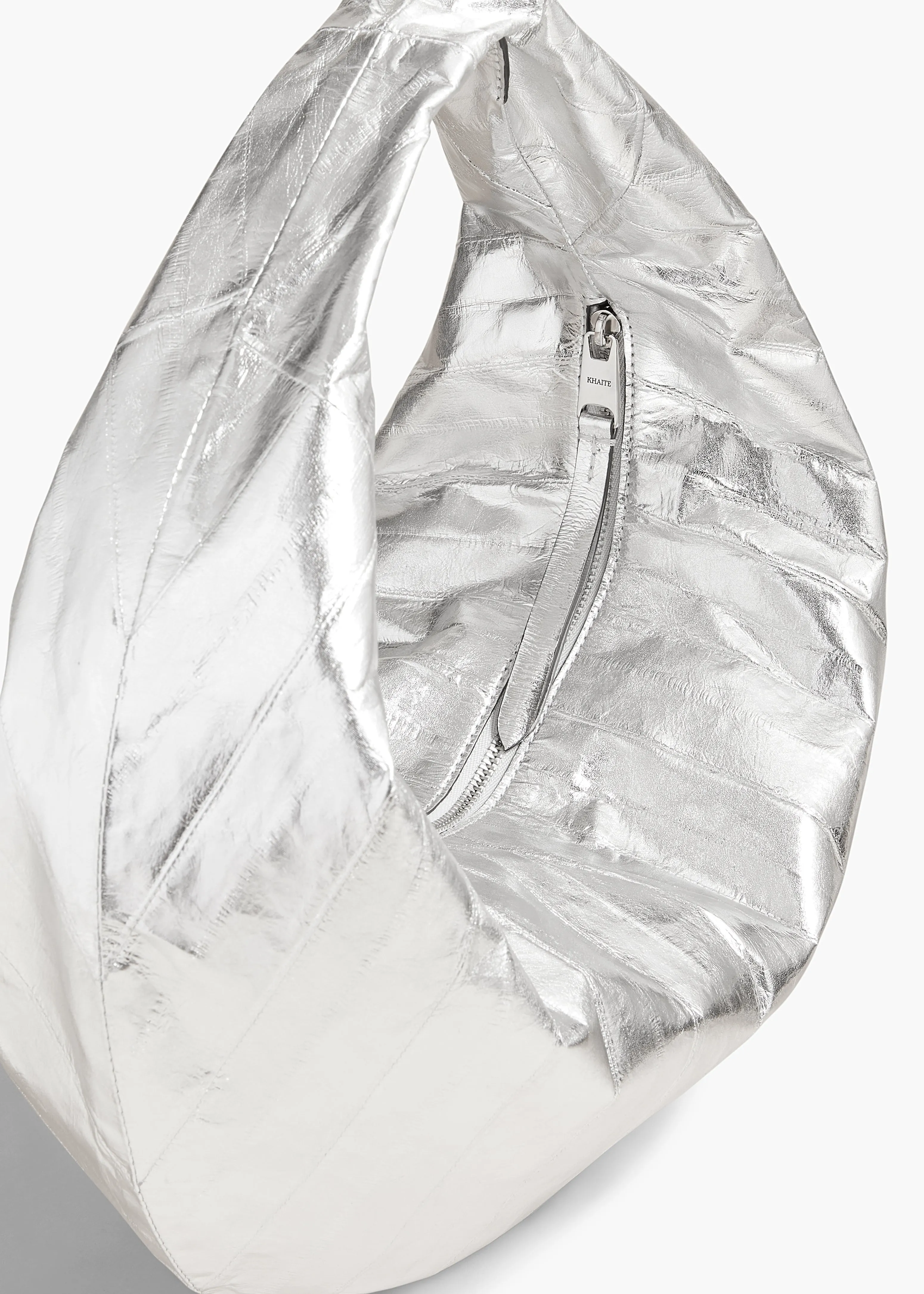 Medium Olivia Hobo in Silver Eel Leather sold by KHAITE product image thumbnail 3