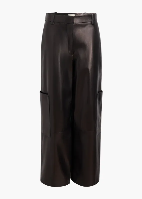 Caiton Pant in Black Leather sold by KHAITE