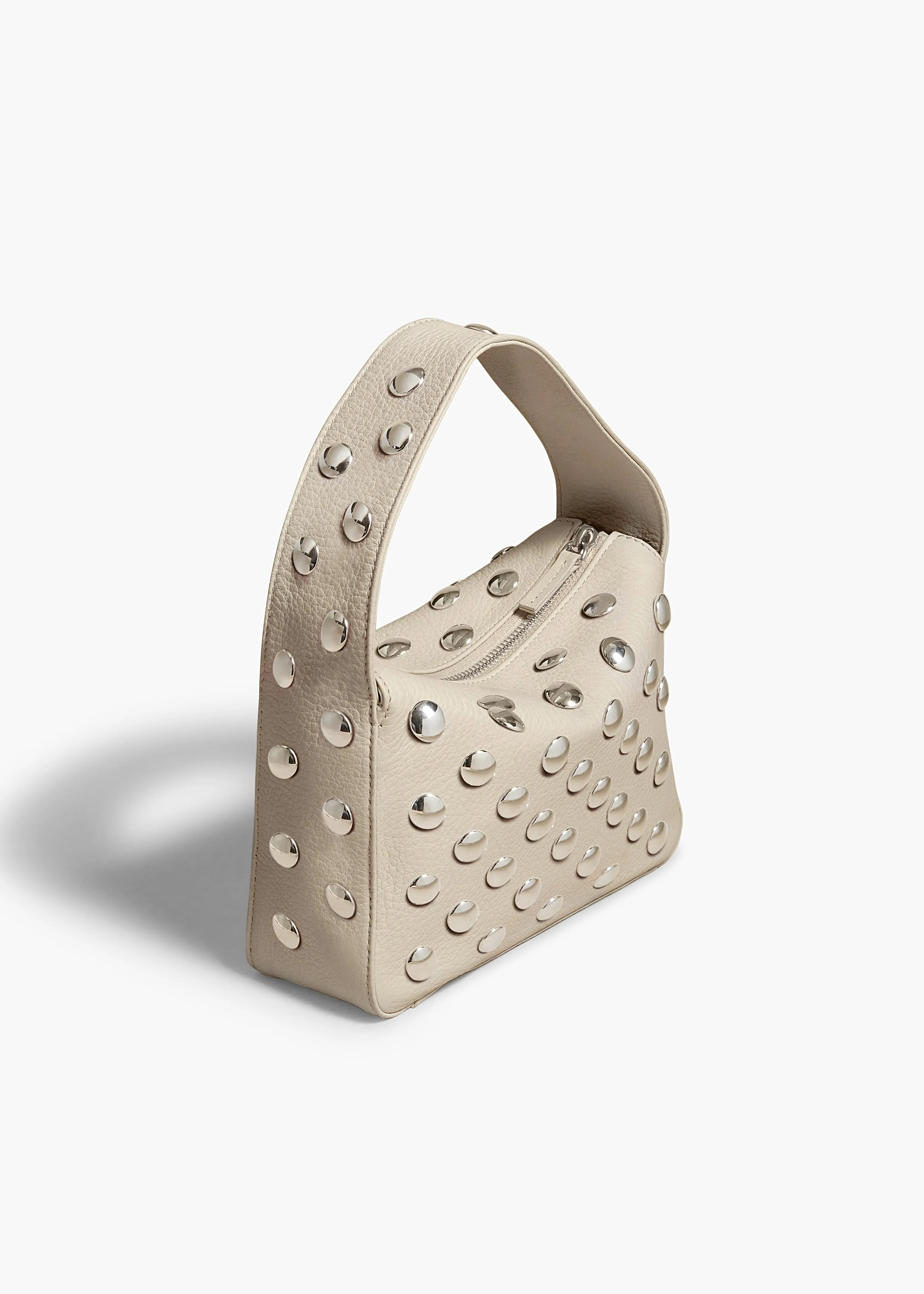 Small Elena Bag in Dark Ivory Leather with Silver Studs sold by KHAITE product image thumbnail 2