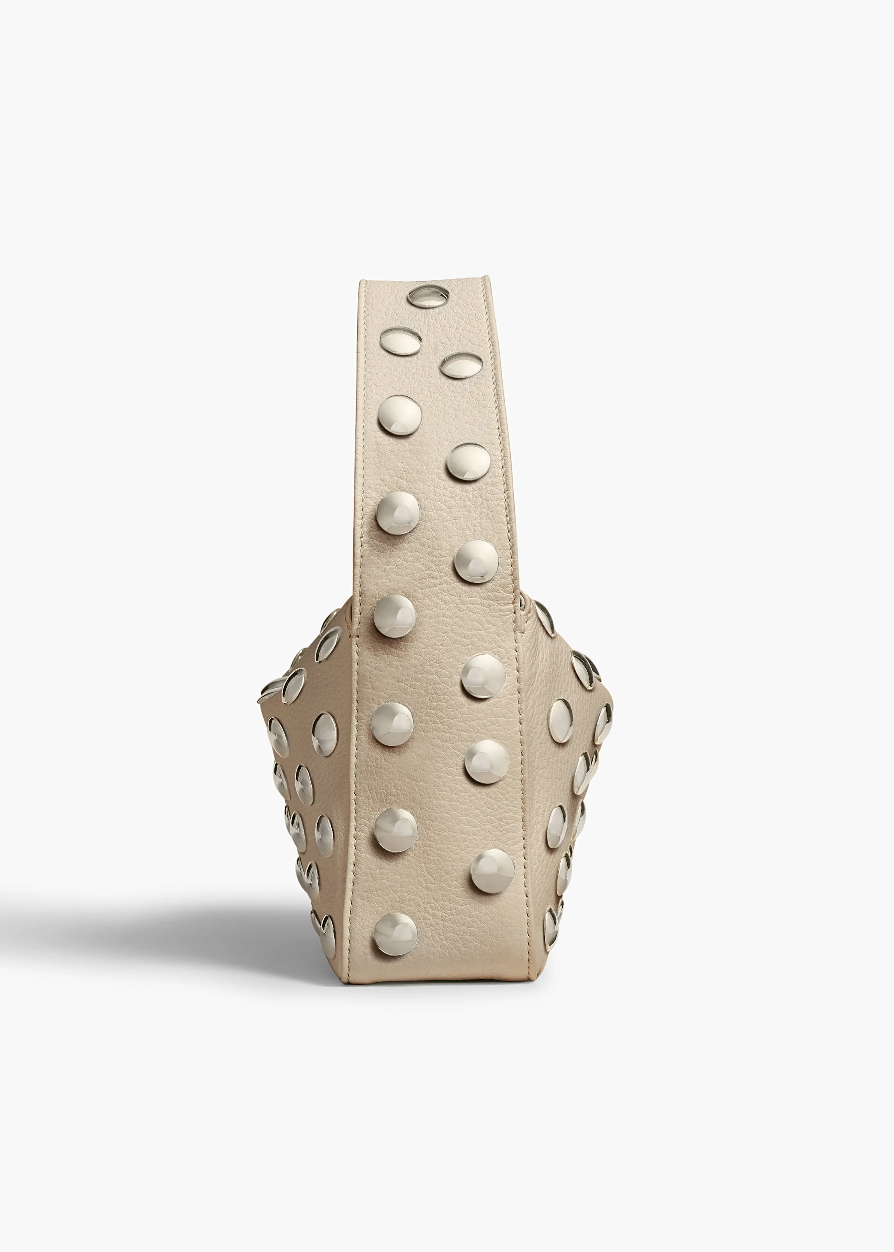 Small Elena Bag in Dark Ivory Leather with Silver Studs sold by KHAITE product image thumbnail 3