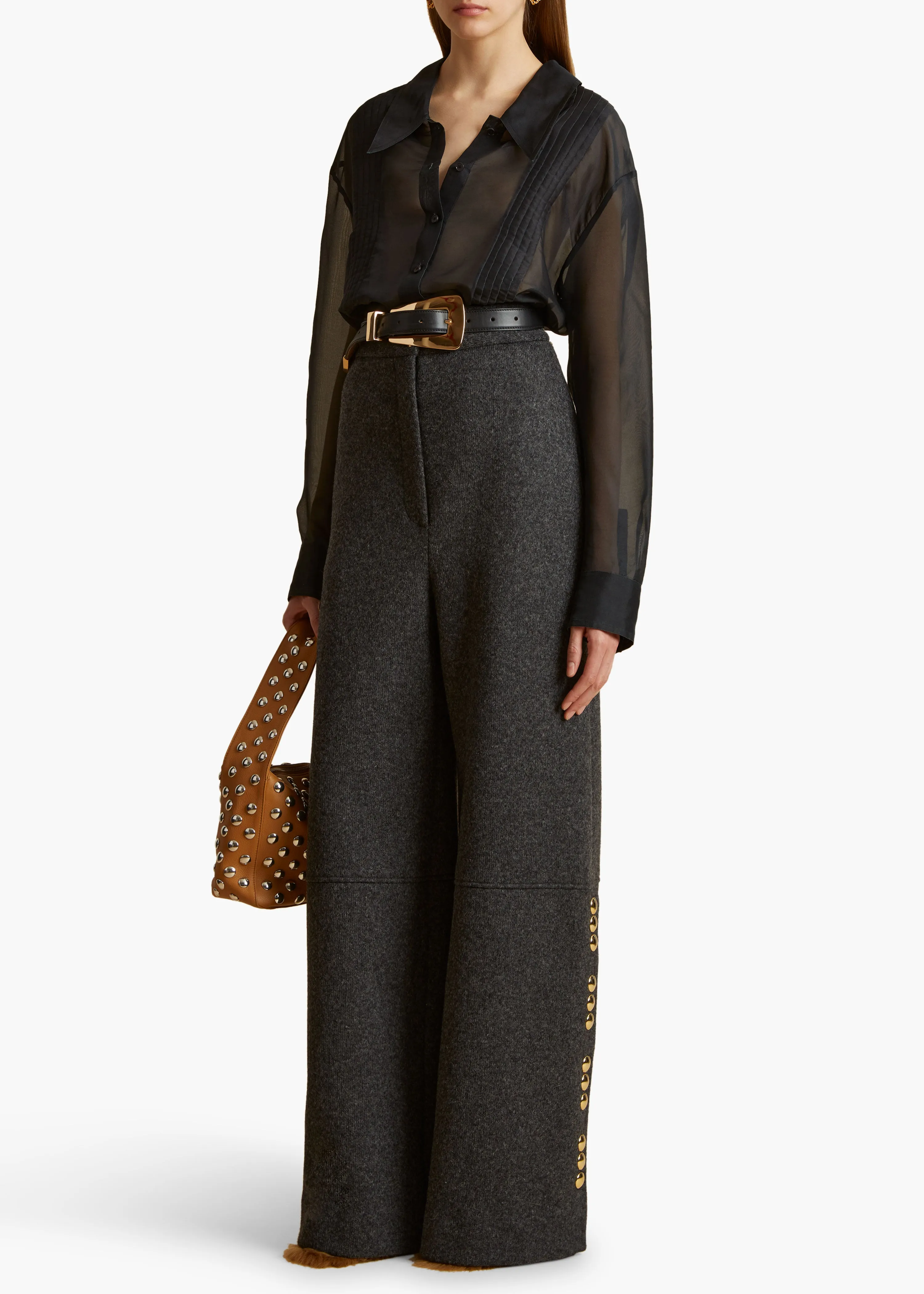 Elena Bag in Nougat Leather with Studs sold by KHAITE product image thumbnail 5