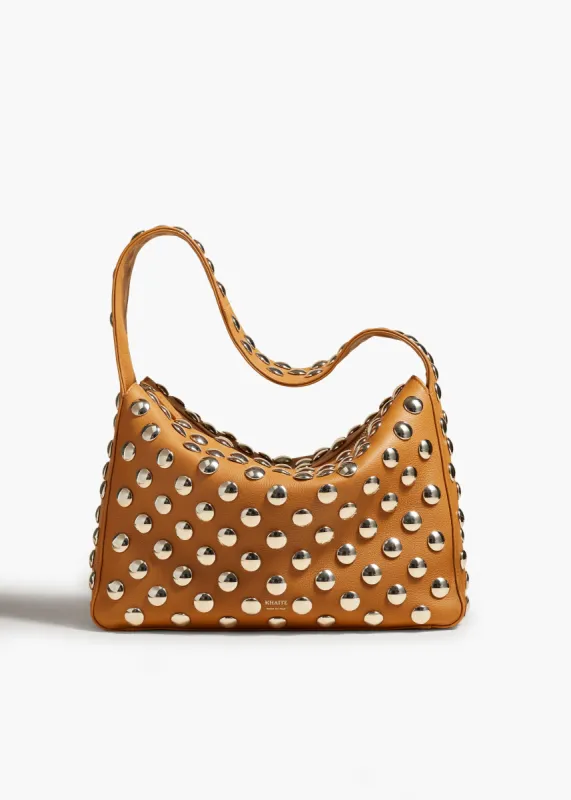 Elena Bag in Nougat Leather with Studs sold by KHAITE