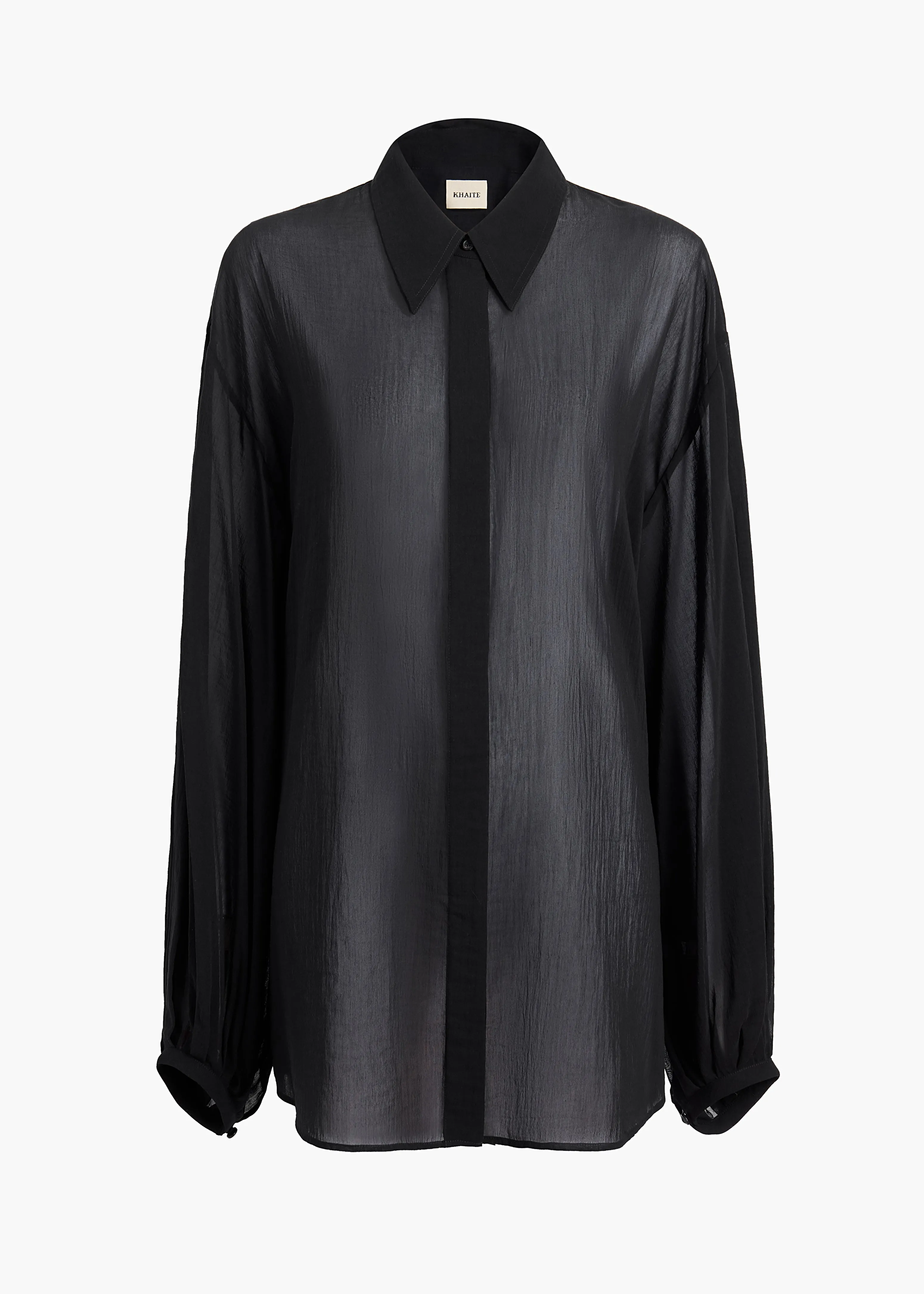 Bam Top in Black Cotton Silk sold by KHAITE