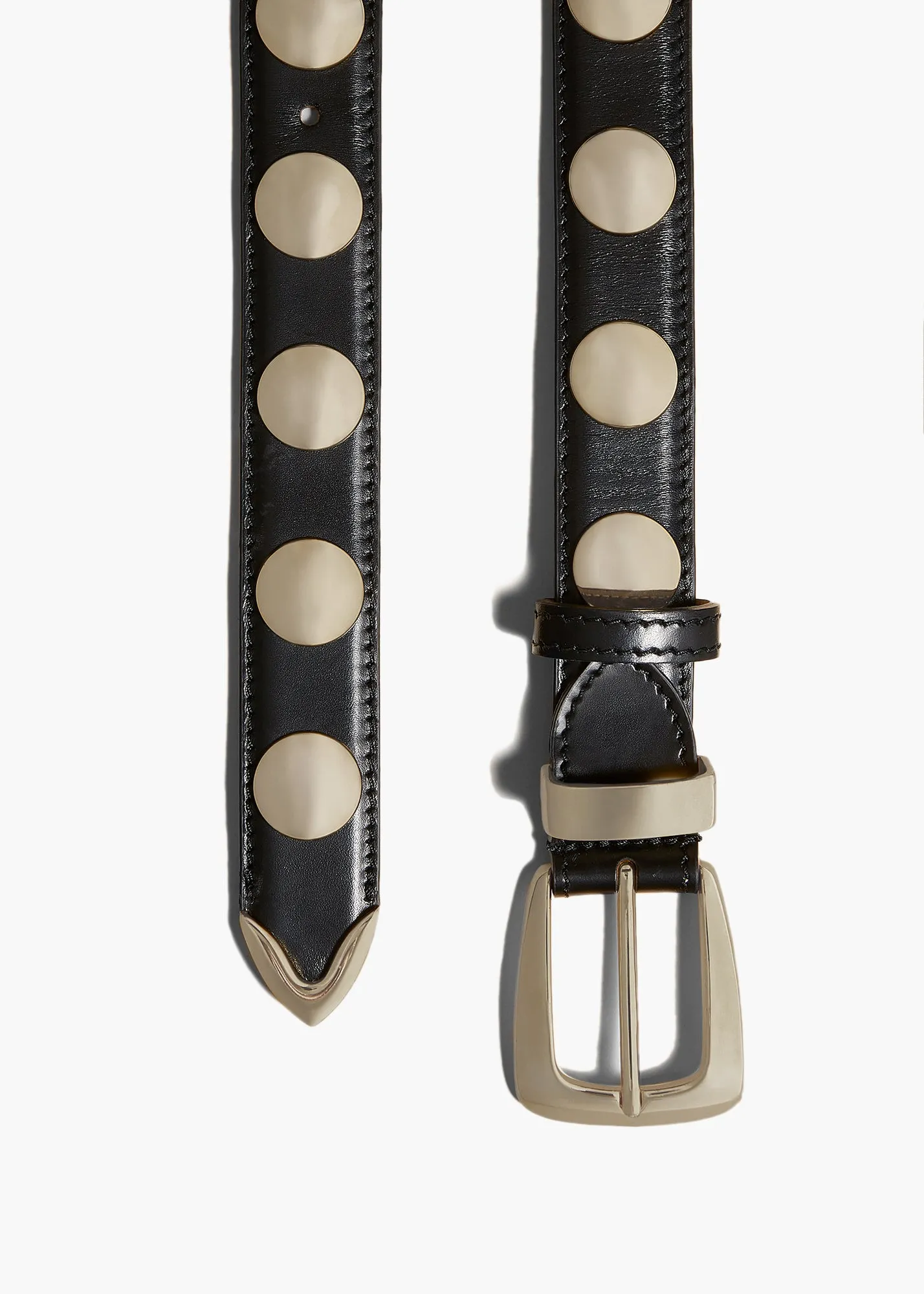 Benny Belt with Studs in Black Leather and Gold sold by KHAITE product image thumbnail 2