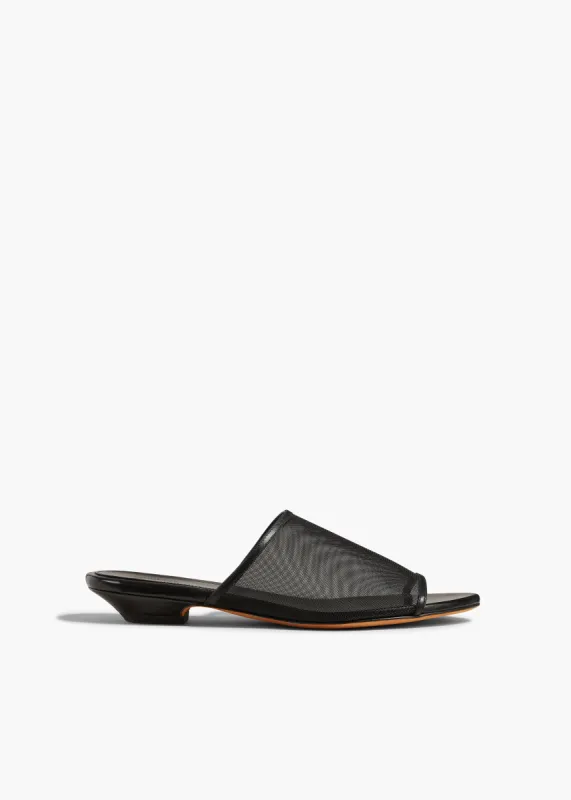 Marion Slide in Black Mesh sold by KHAITE