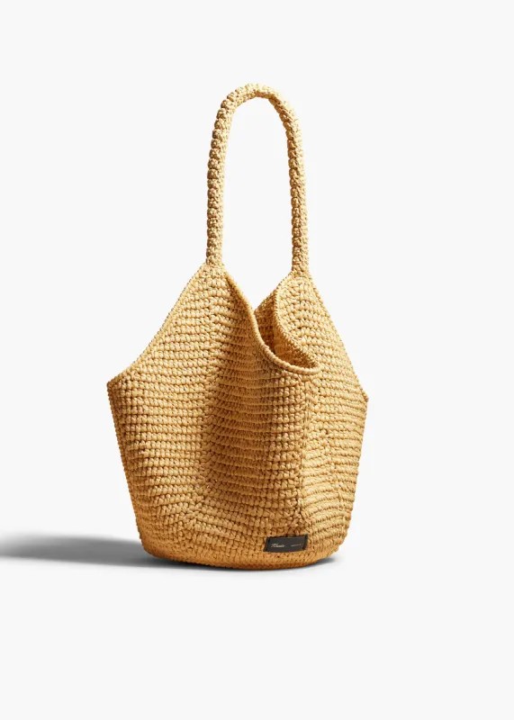 Medium Lotus Tote in Natural Raffia sold by KHAITE