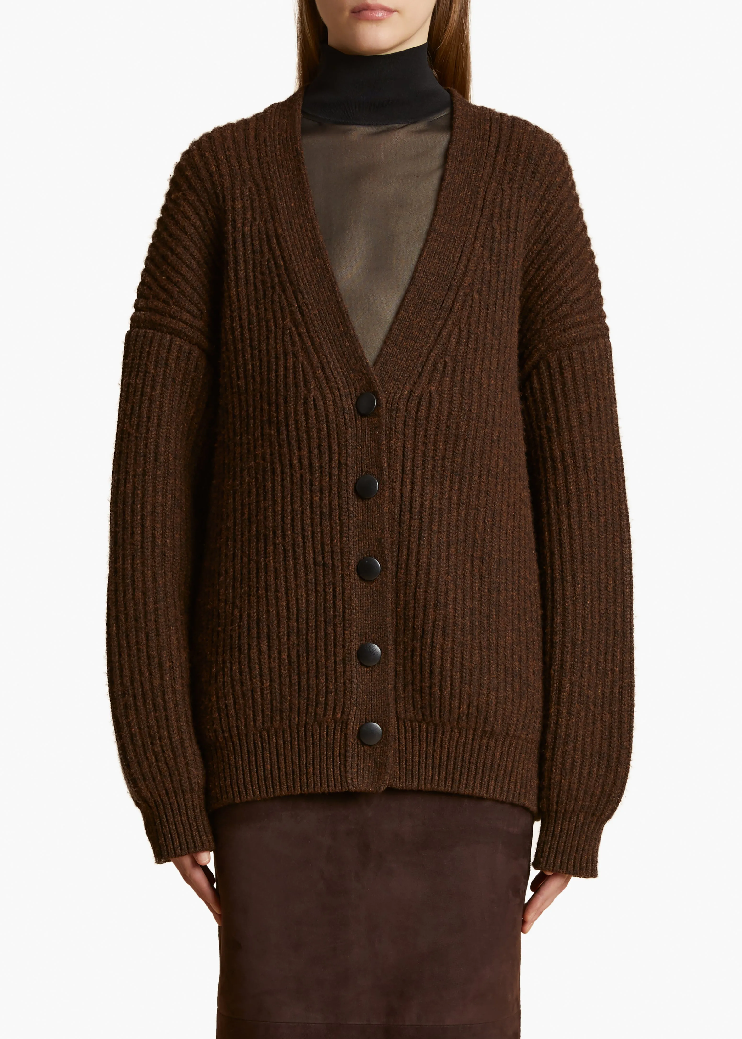 Wren Cardigan in Chestnut sold by KHAITE product image thumbnail 2