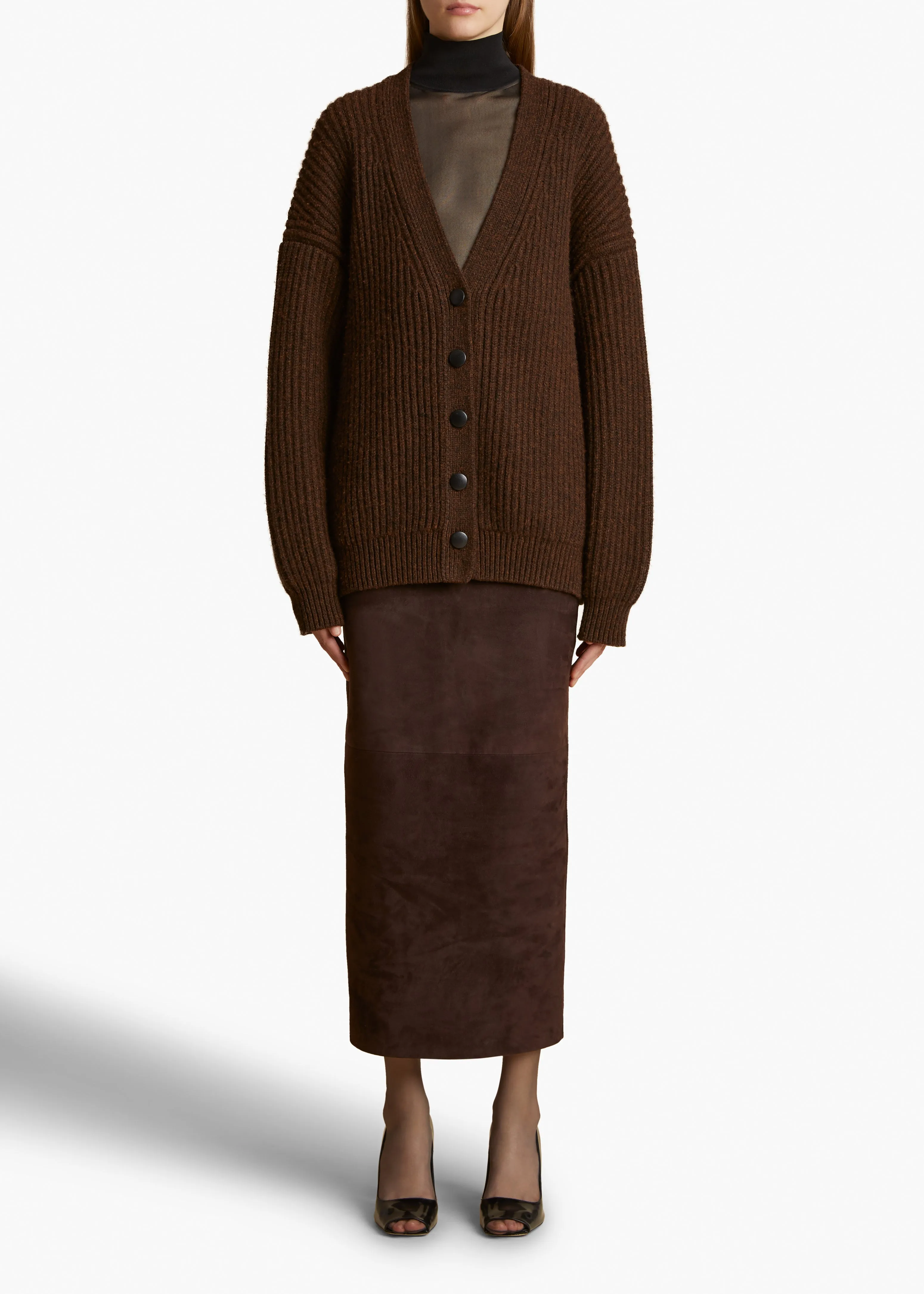 Wren Cardigan in Chestnut sold by KHAITE product image thumbnail 3