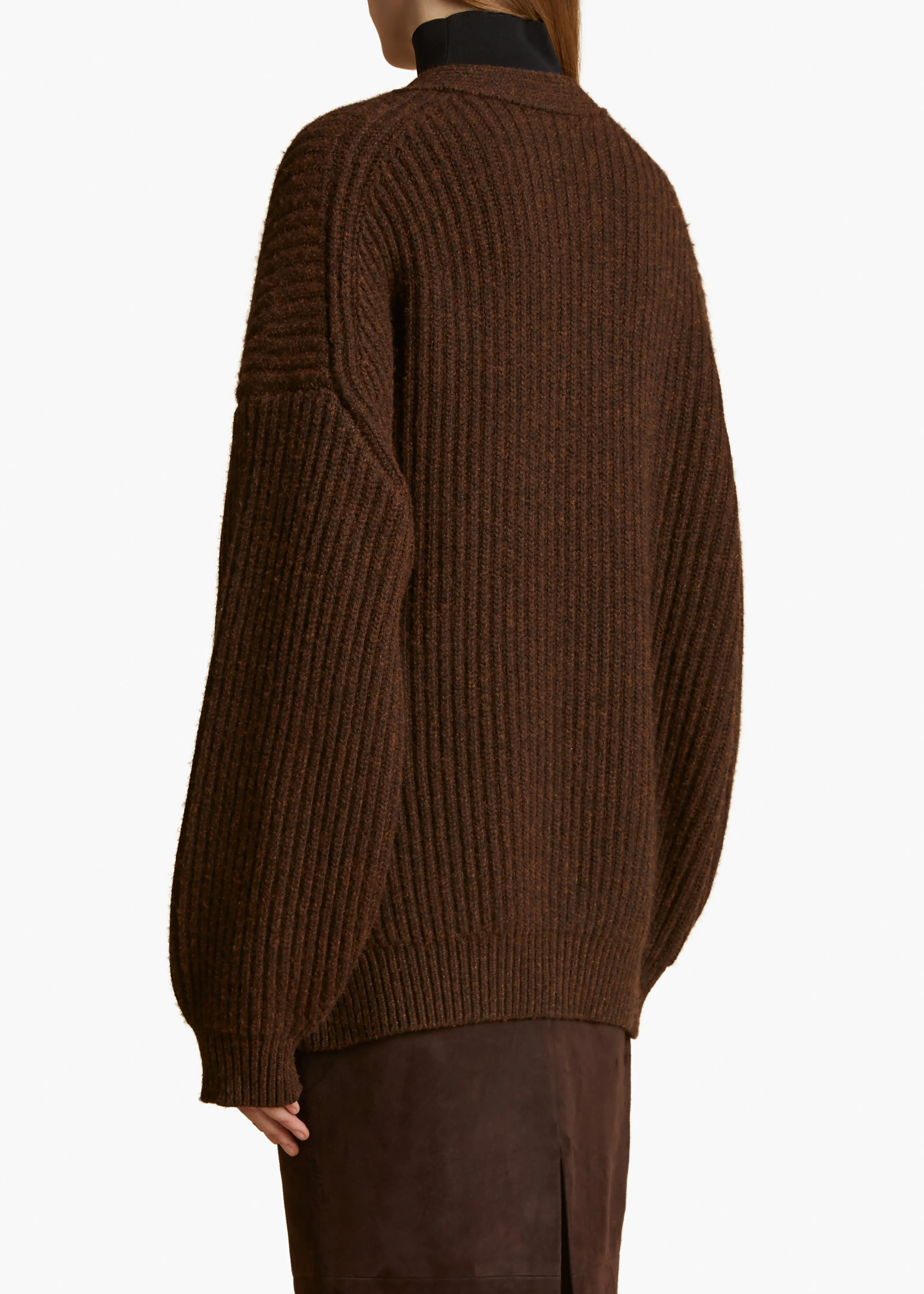 Wren Cardigan in Chestnut sold by KHAITE product image thumbnail 4