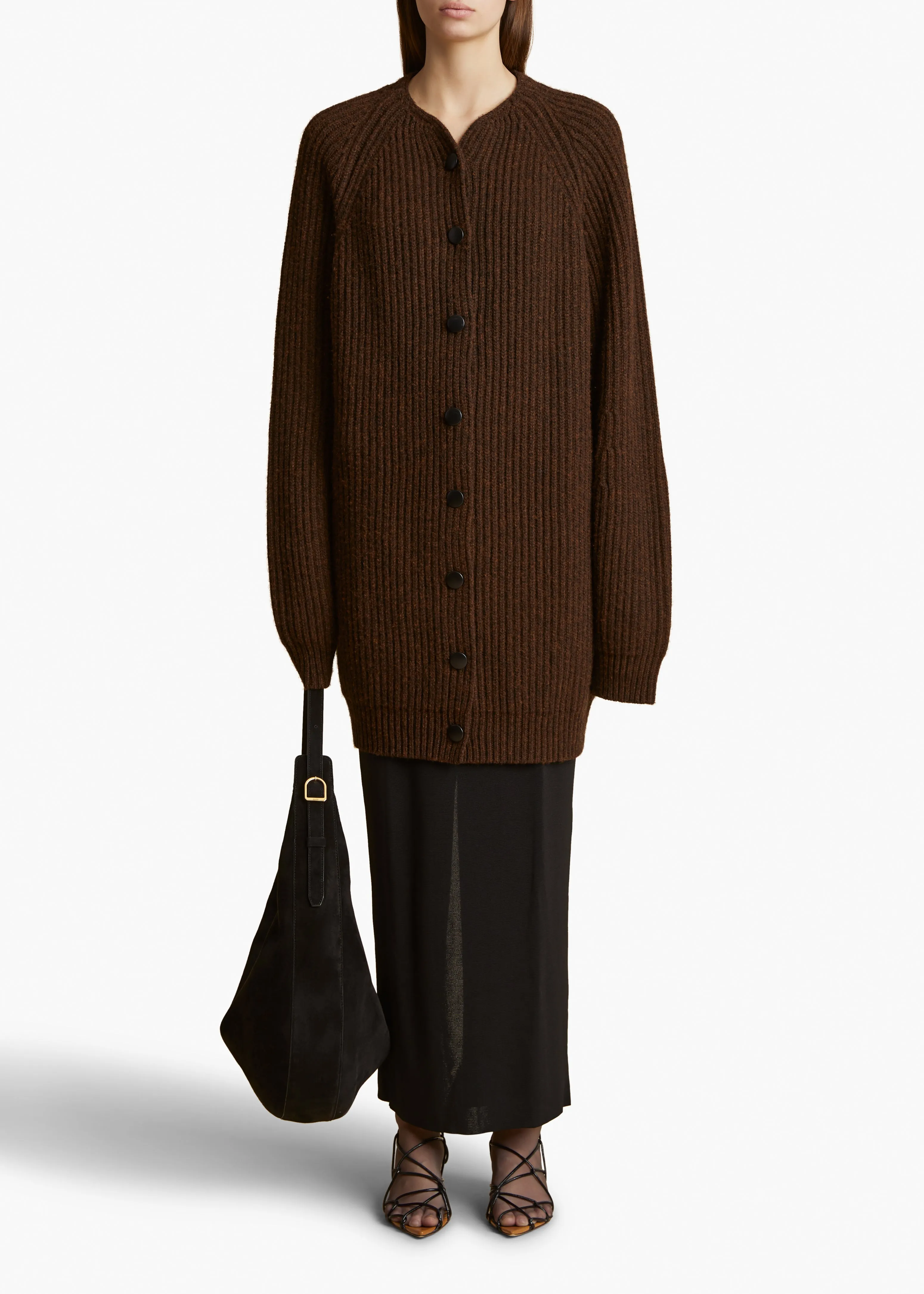 Jina Cardigan in Chestnut sold by KHAITE product image thumbnail 2