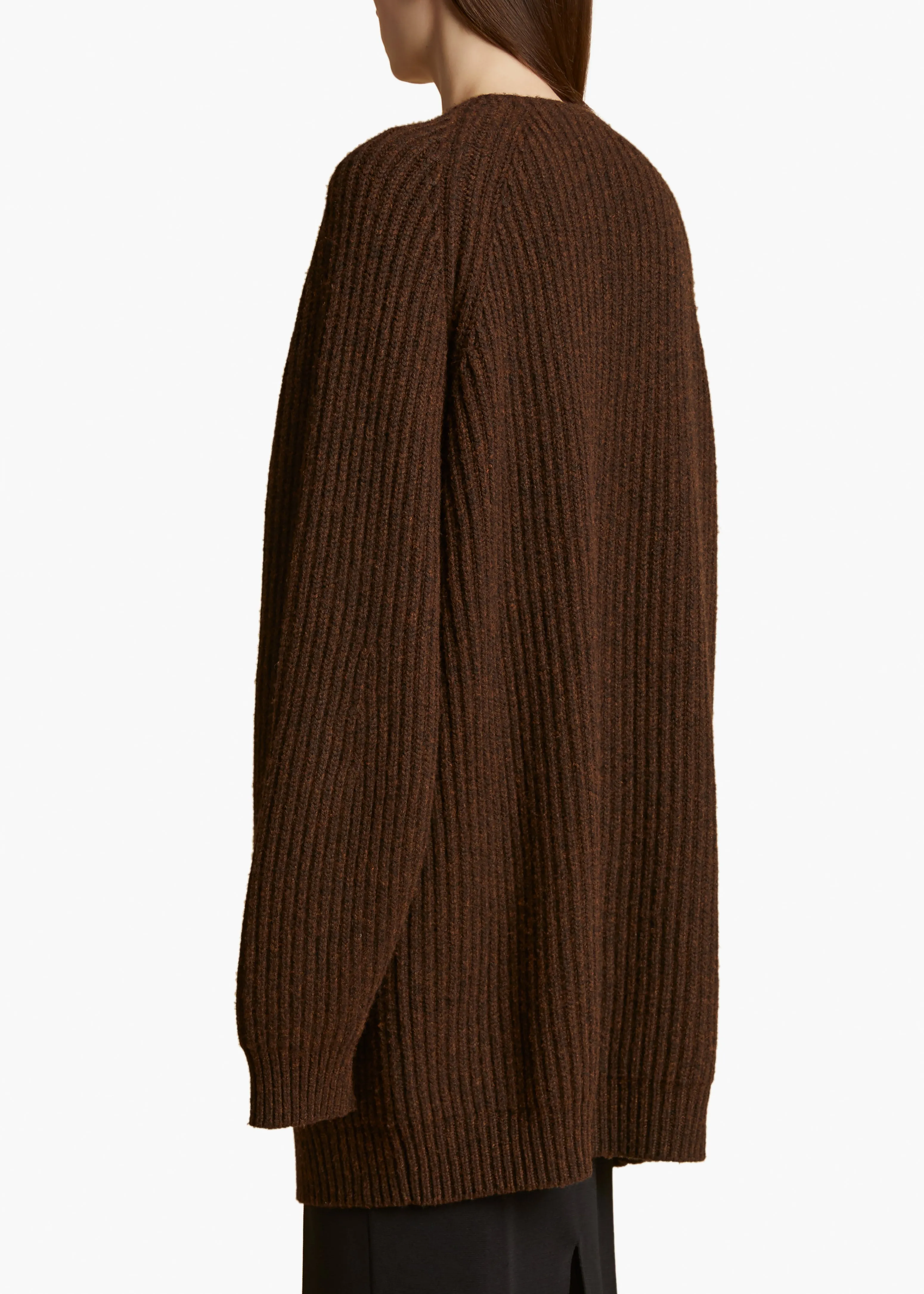 Jina Cardigan in Chestnut sold by KHAITE product image thumbnail 4