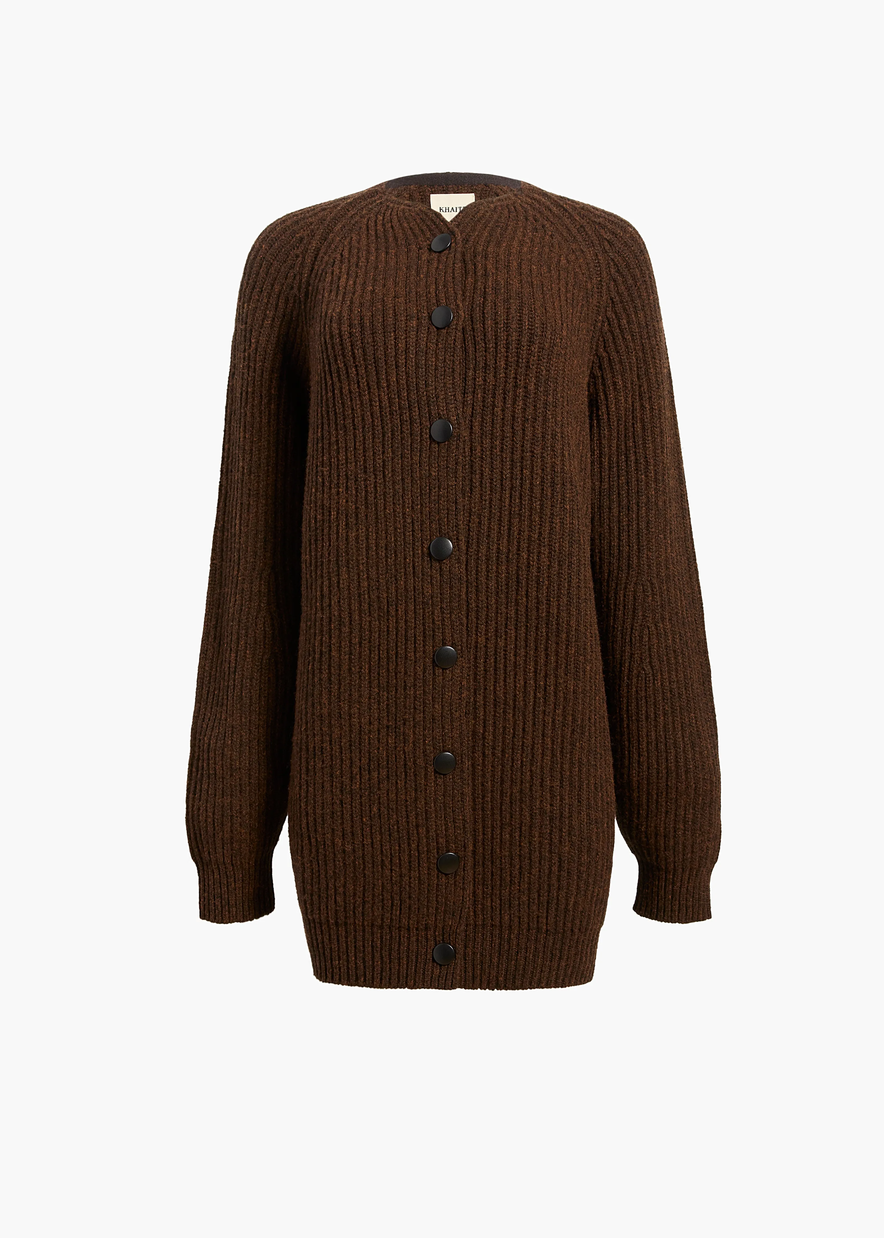 Jina Cardigan in Chestnut sold by KHAITE