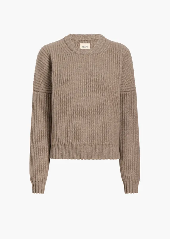 Manuela Sweater in Barley sold by KHAITE