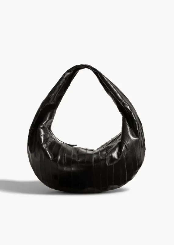 Medium Olivia Hobo in Black Eel Leather sold by KHAITE