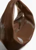 Medium Olivia Hobo in Chestnut Crackle Patent Leather sold by KHAITE