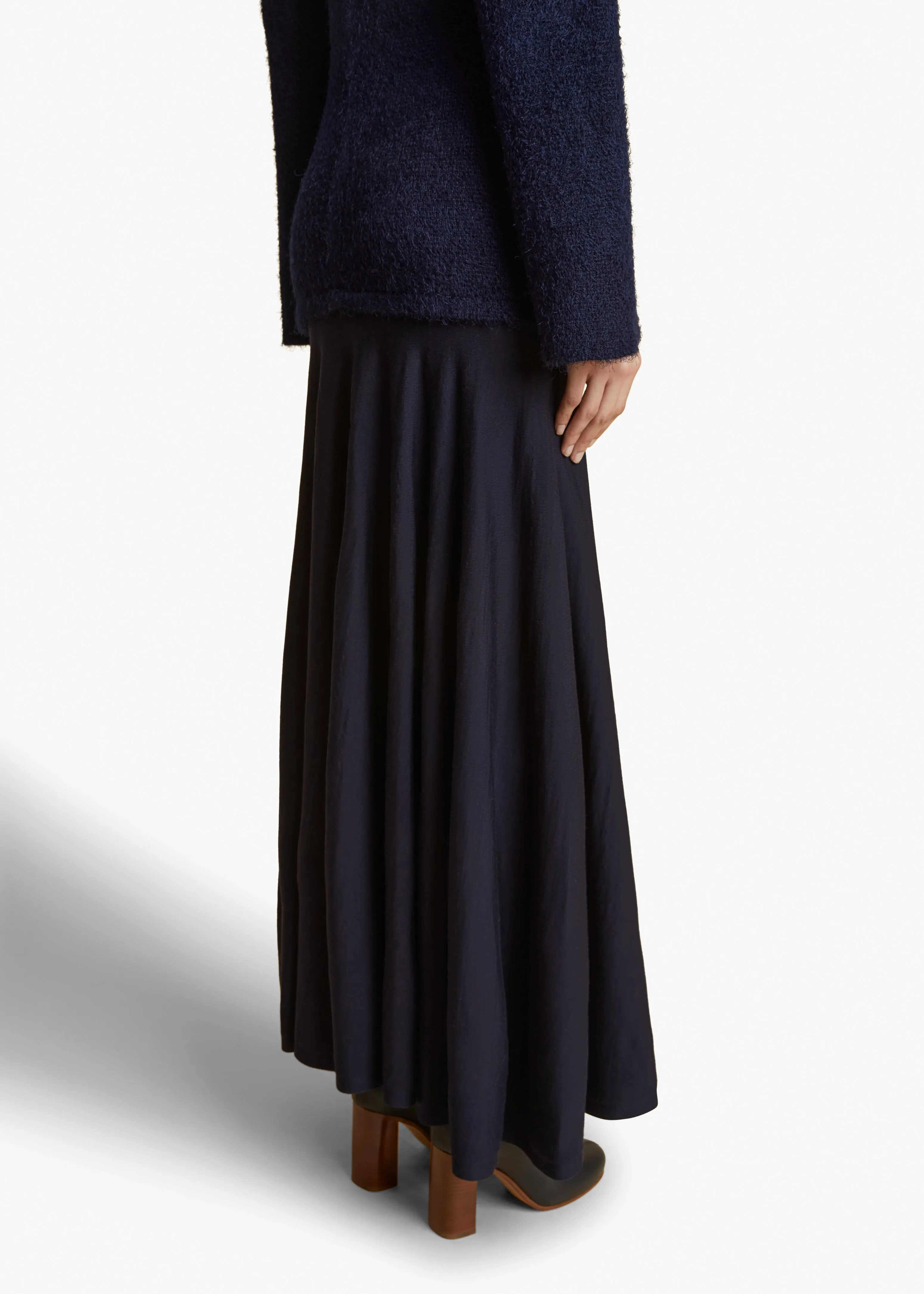 Xenia Dress in Navy sold by KHAITE product image thumbnail 5
