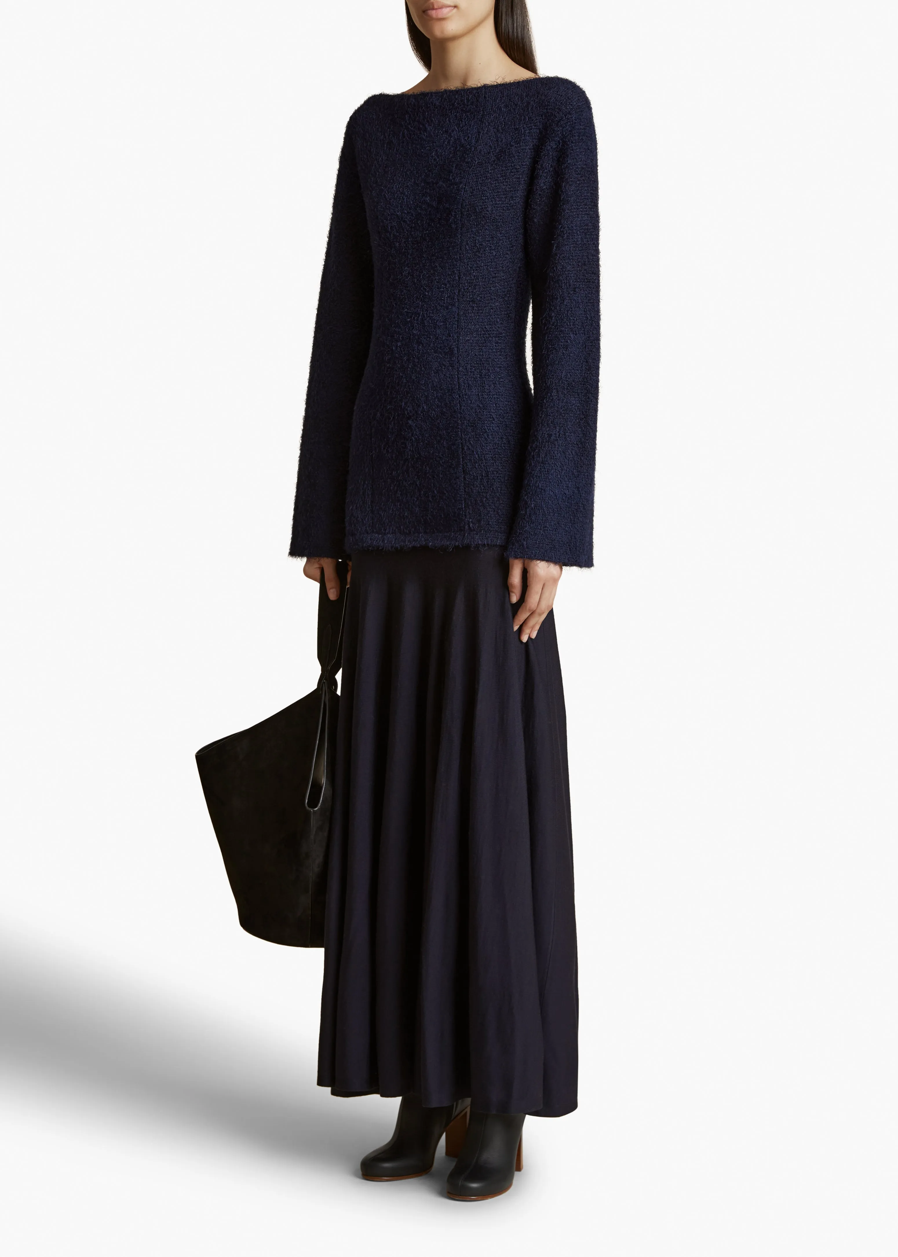 Xenia Dress in Navy sold by KHAITE product image thumbnail 2