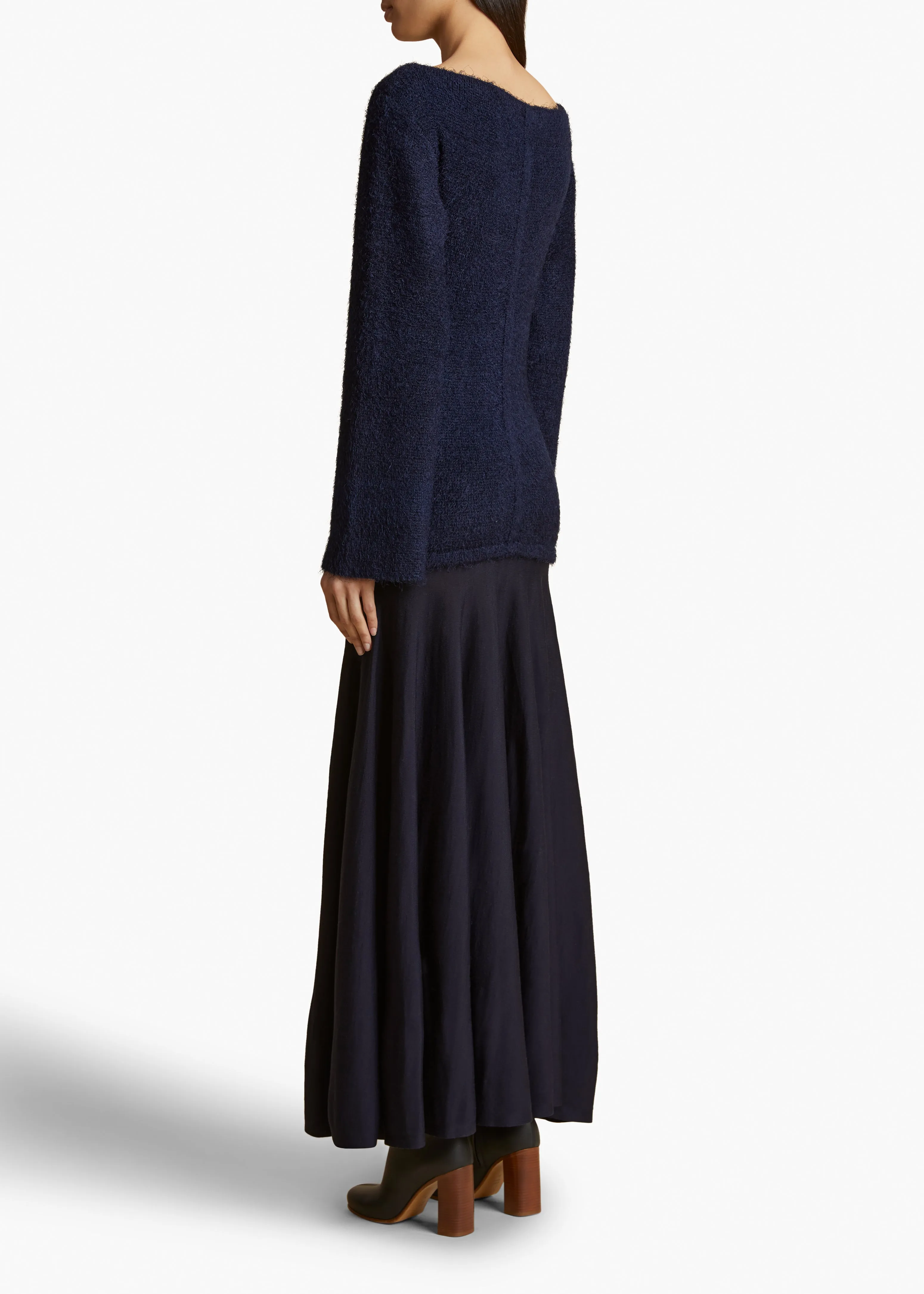 Xenia Dress in Navy sold by KHAITE product image thumbnail 4