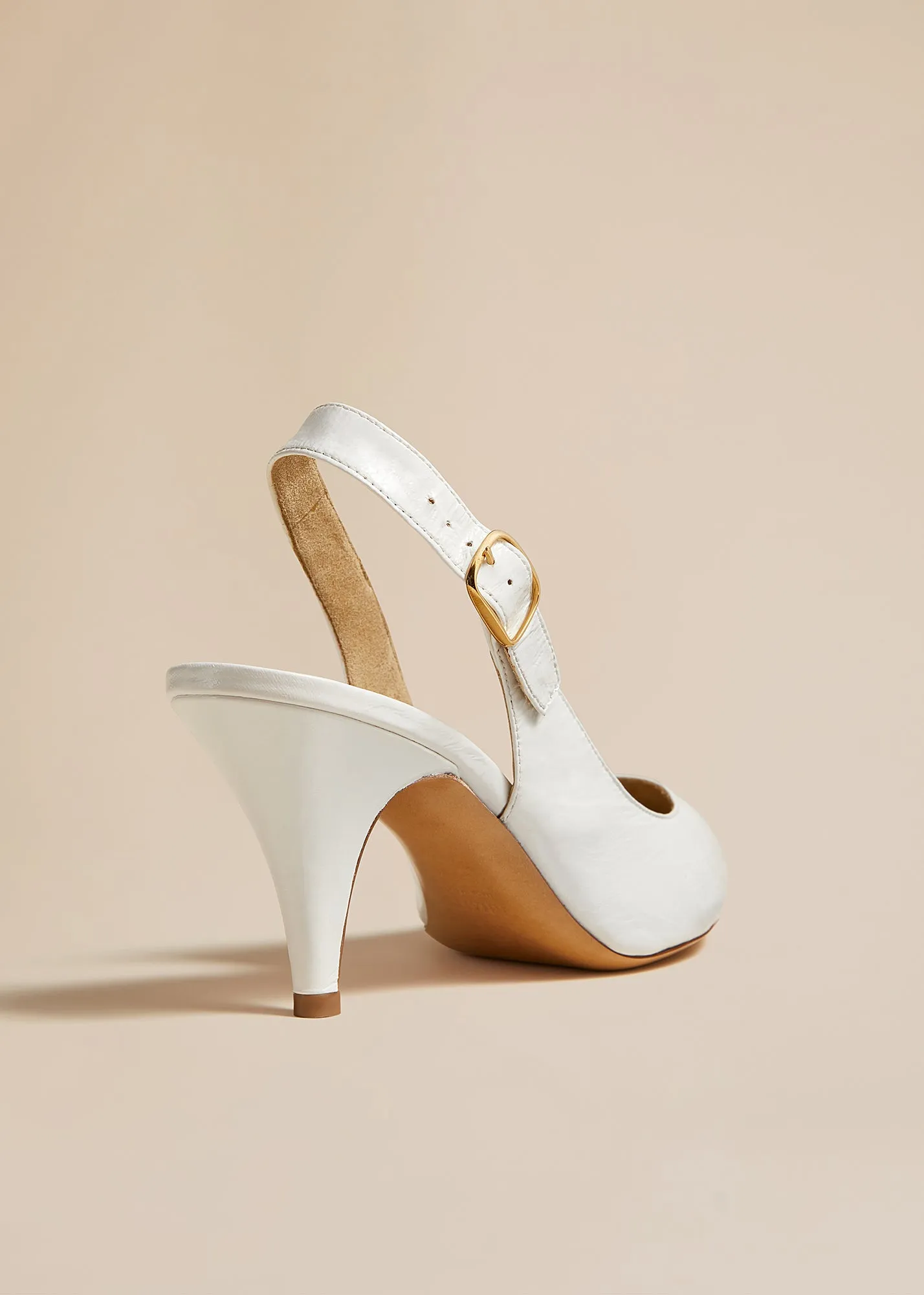 River Slingback Pump in White Crinkled Leather sold by KHAITE product image thumbnail 2