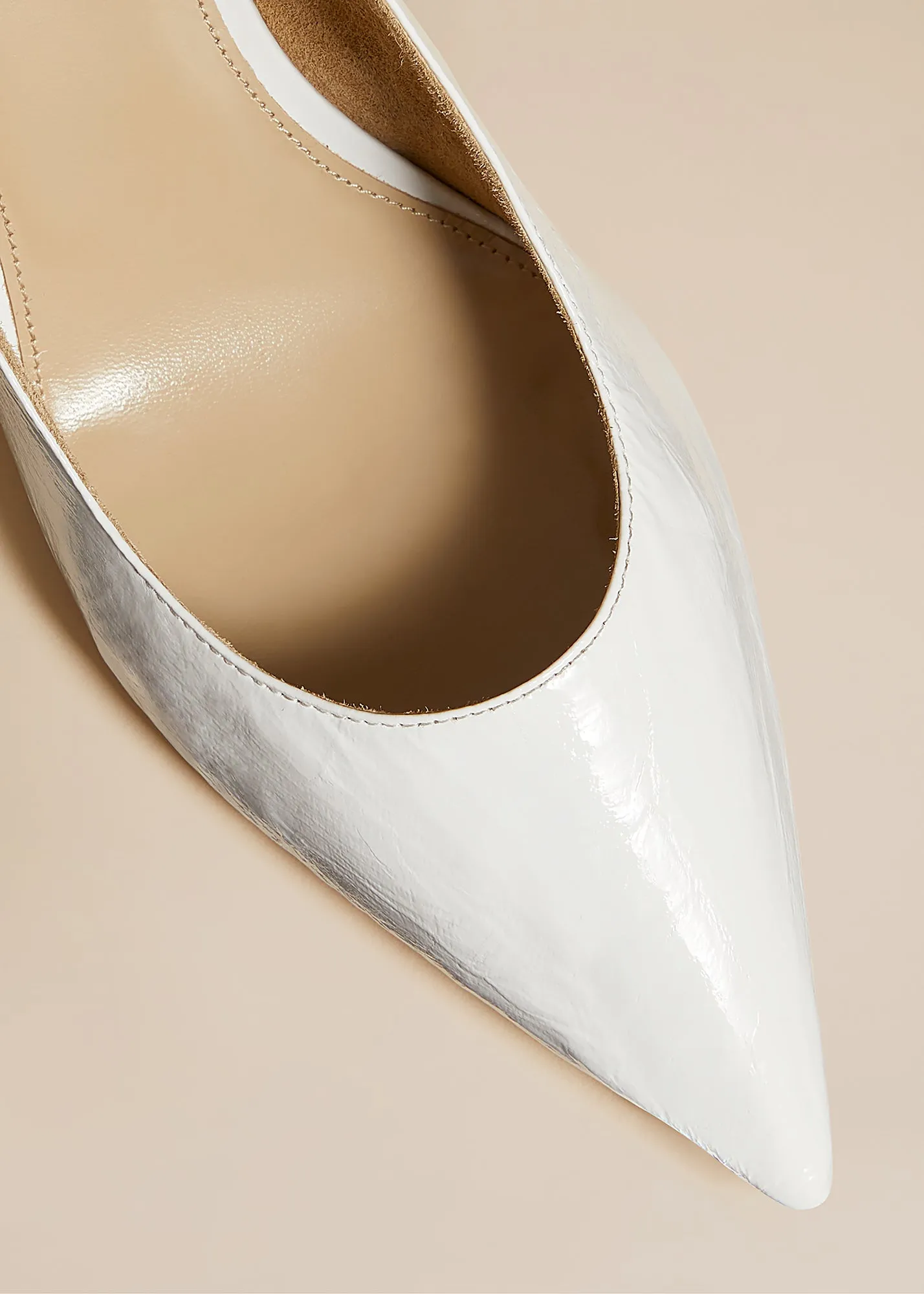 River Slingback Pump in White Crinkled Leather sold by KHAITE product image thumbnail 4